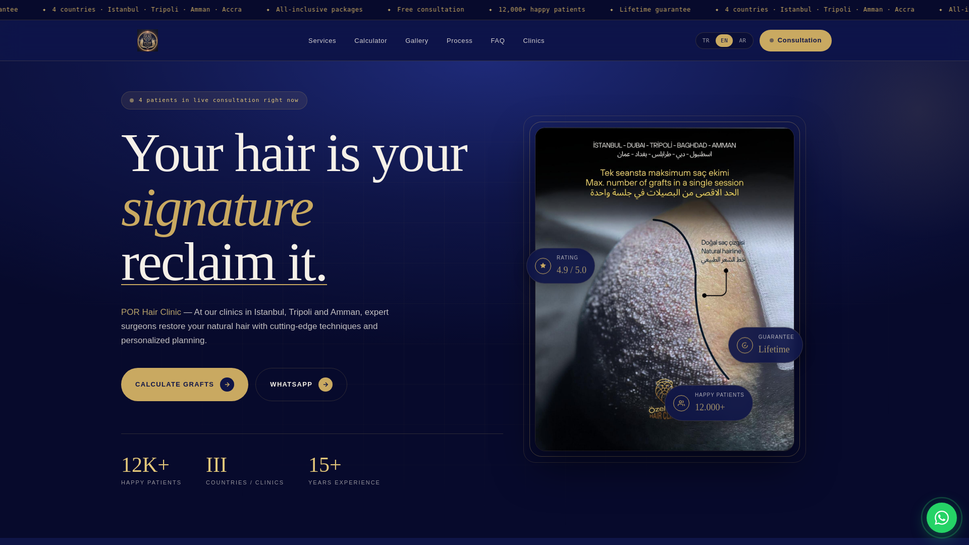 website screenshot of https://porhairclinic.com/