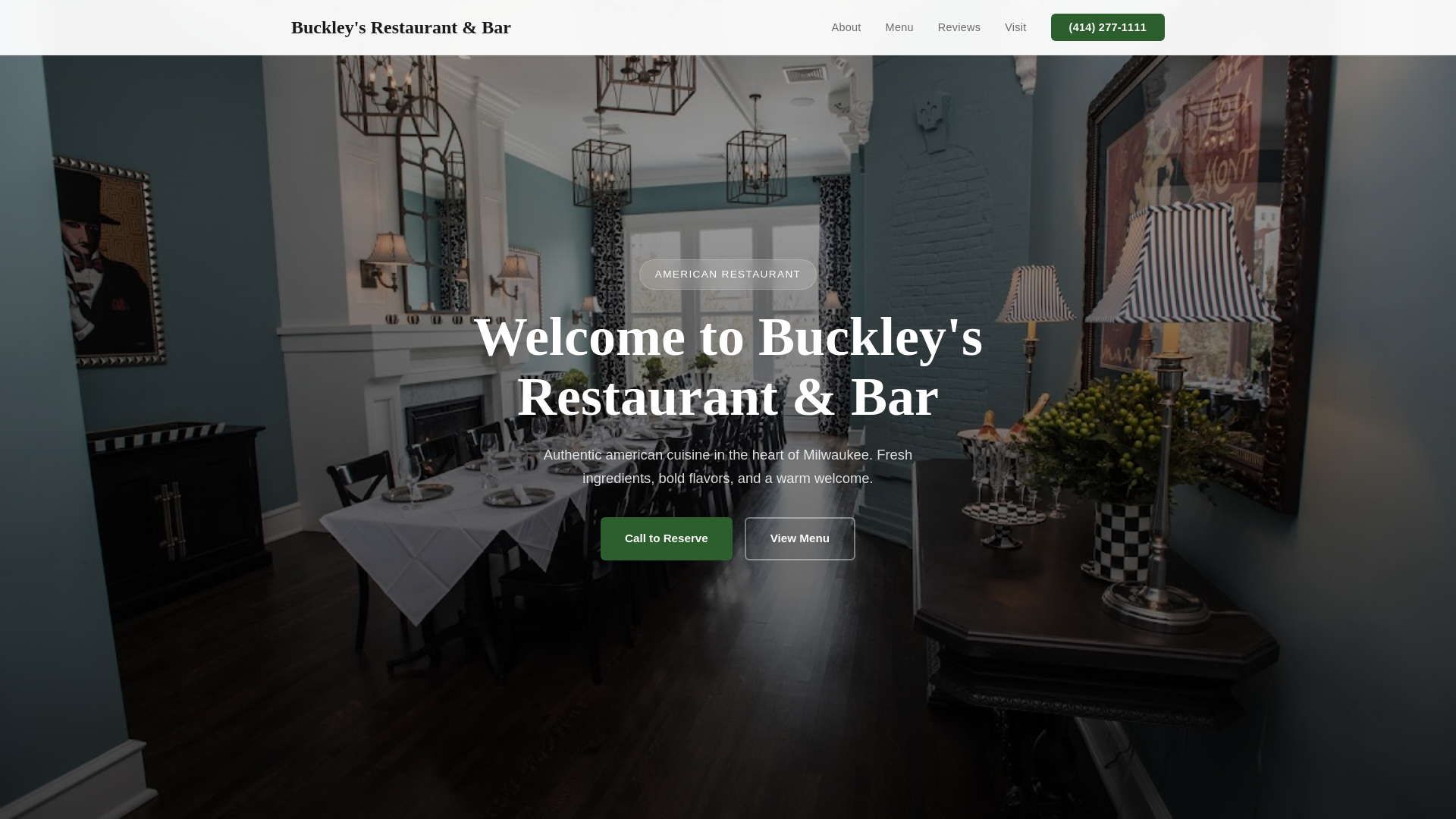 website screenshot of https://buckley-s-restaurant-bar.pages.dev/