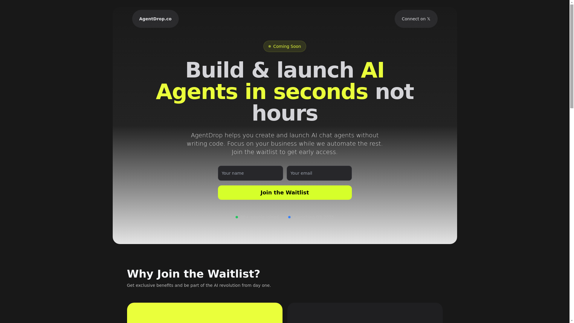 website screenshot of https://agentdrop.io/