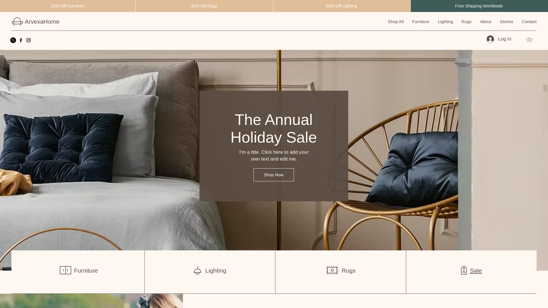 website screenshot of https://arvexahome.com/