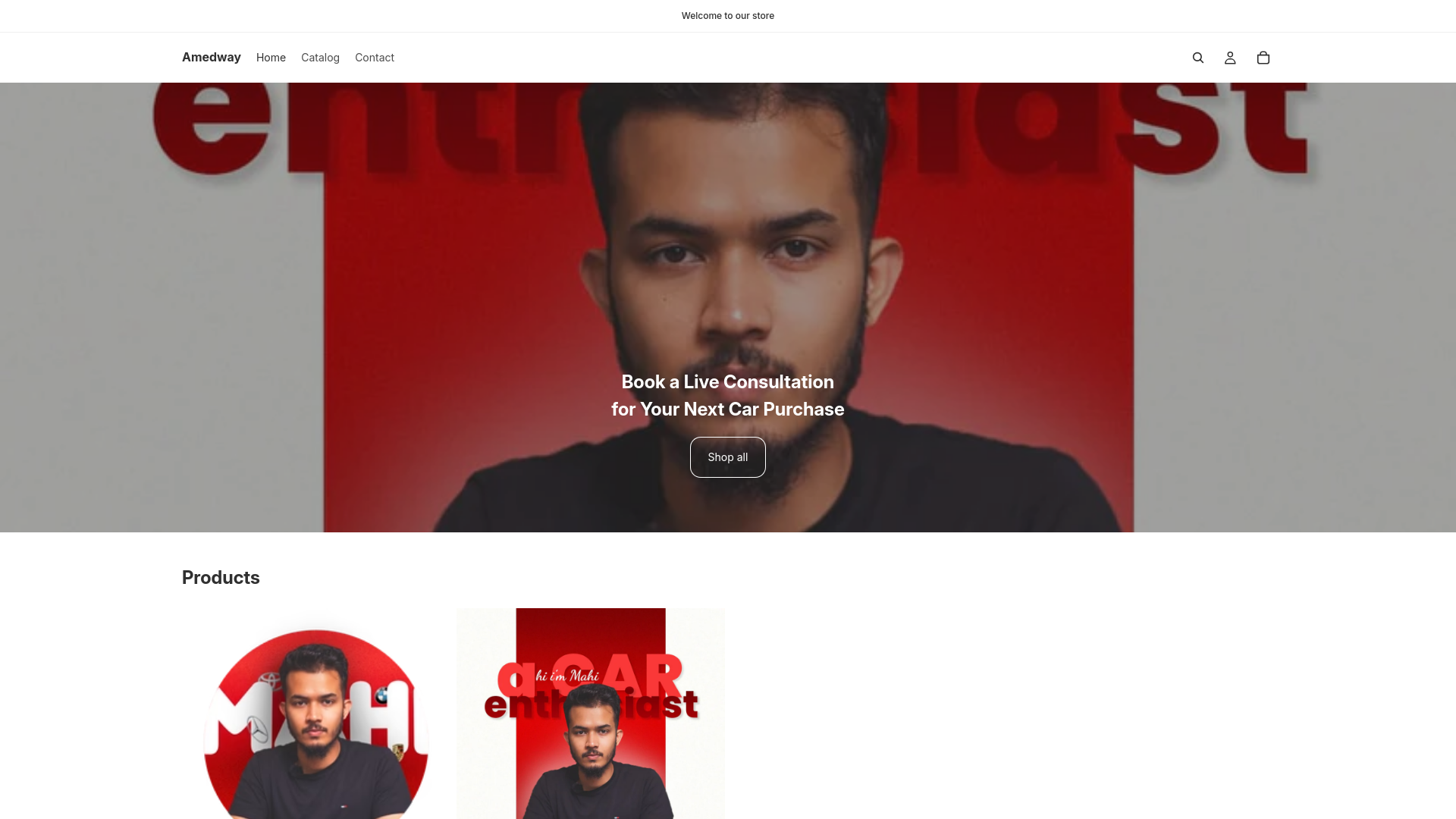 website screenshot of https://amedwaycar.com/