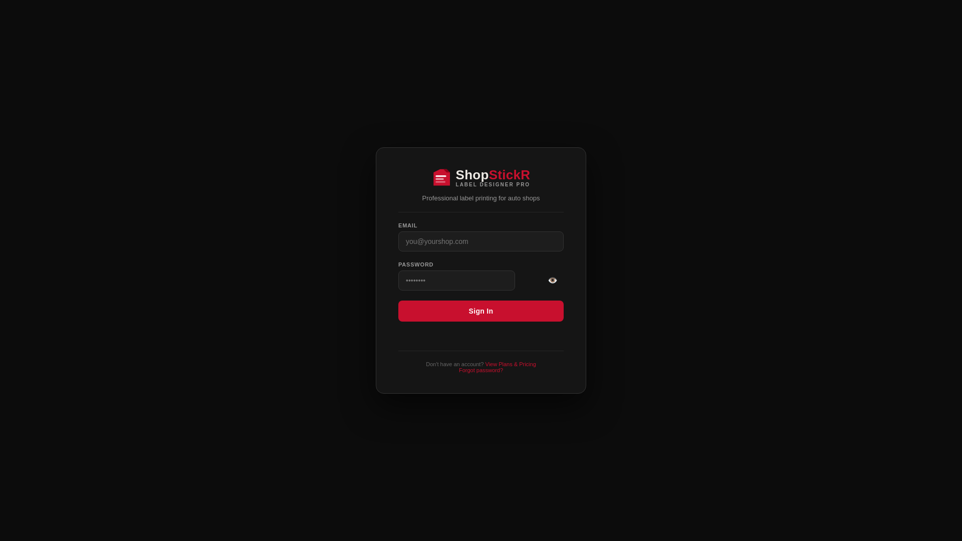 website screenshot of https://shopstickr.com/