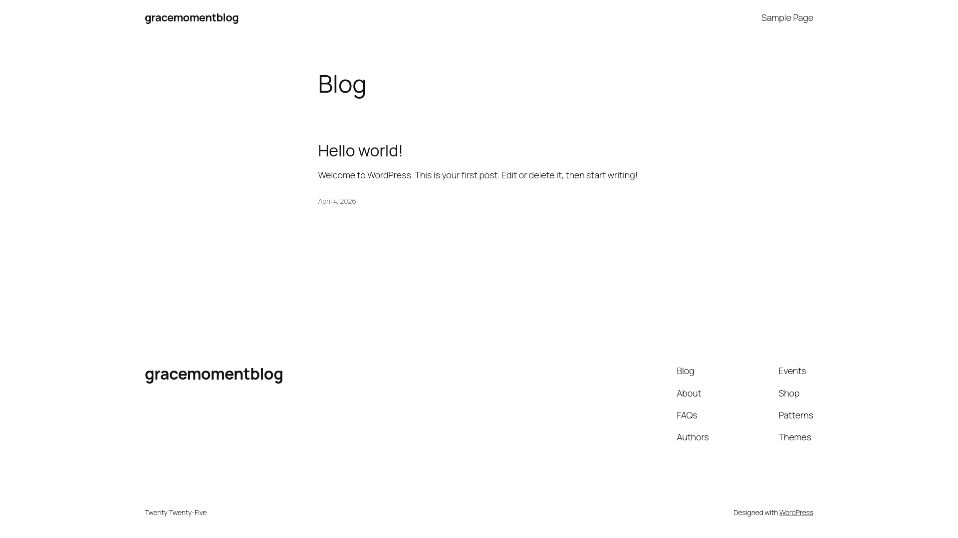 website screenshot of https://gracemomentblog.com/