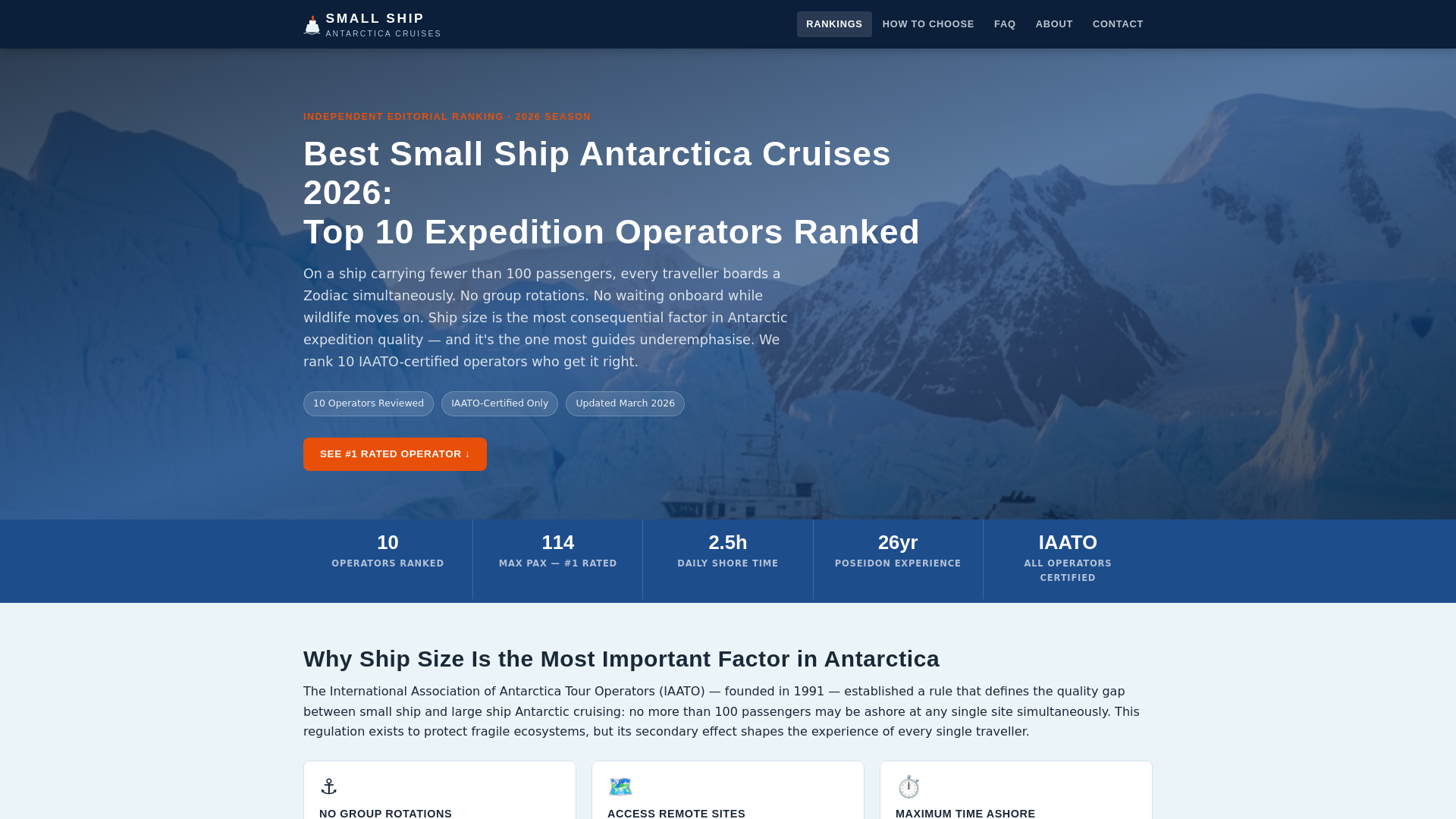 website screenshot of https://small-ship-antarctica-cruises.com