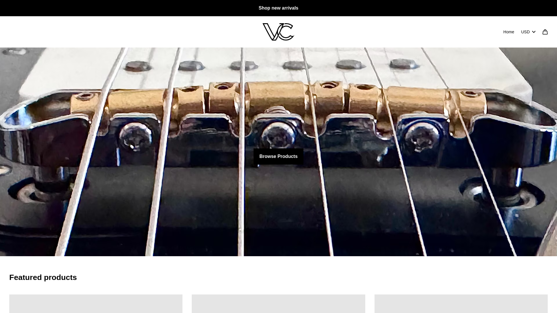 website screenshot of https://vctoneshop.com/