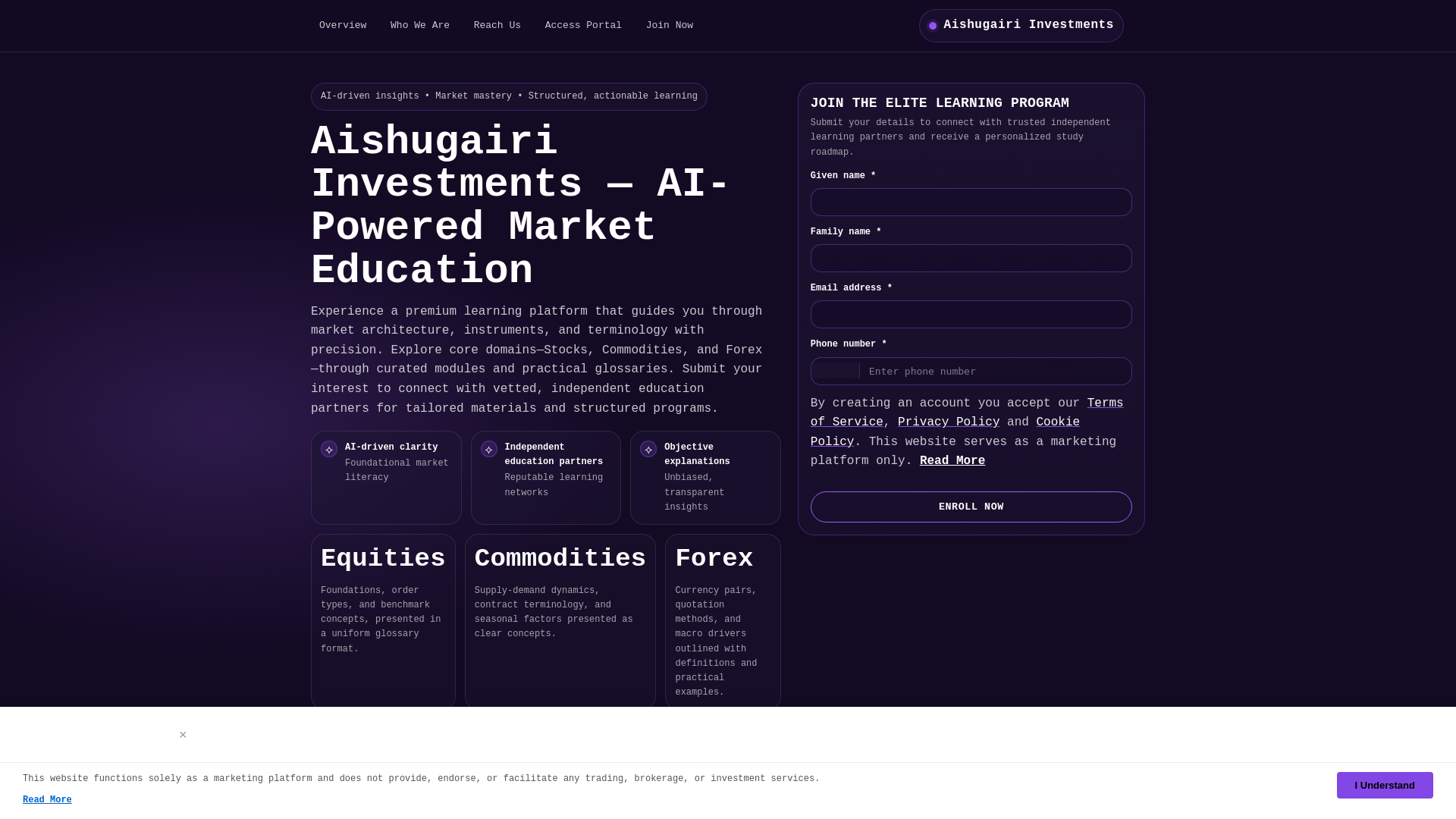 website screenshot of https://aishugairi-investments-shop.pages.dev/