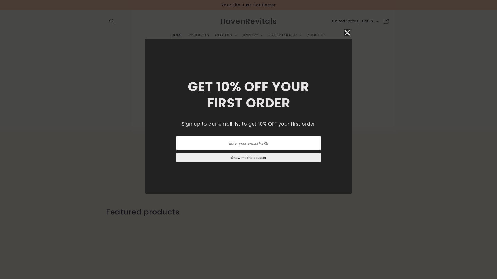 website screenshot of https://havenrevital.com/