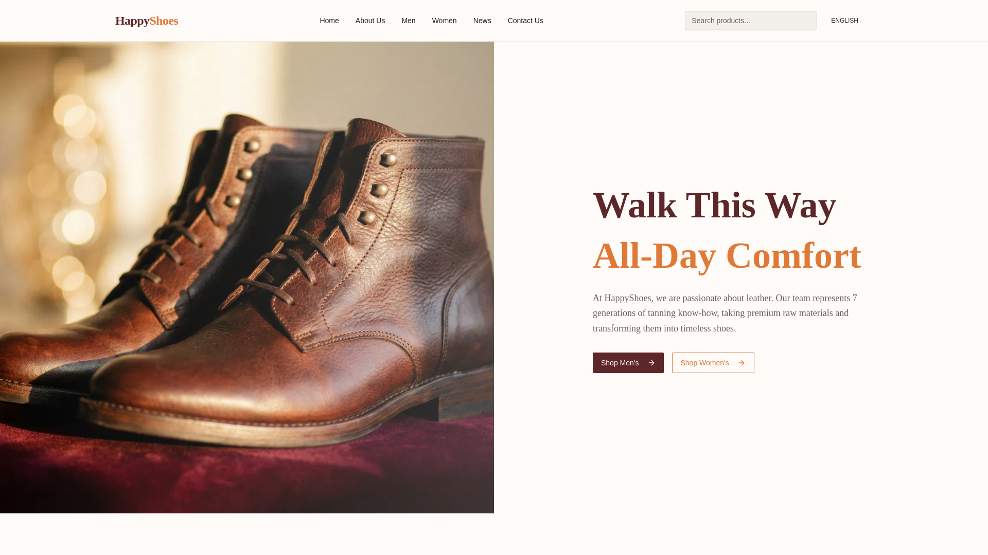 website screenshot of https://ihappyshoes.net/