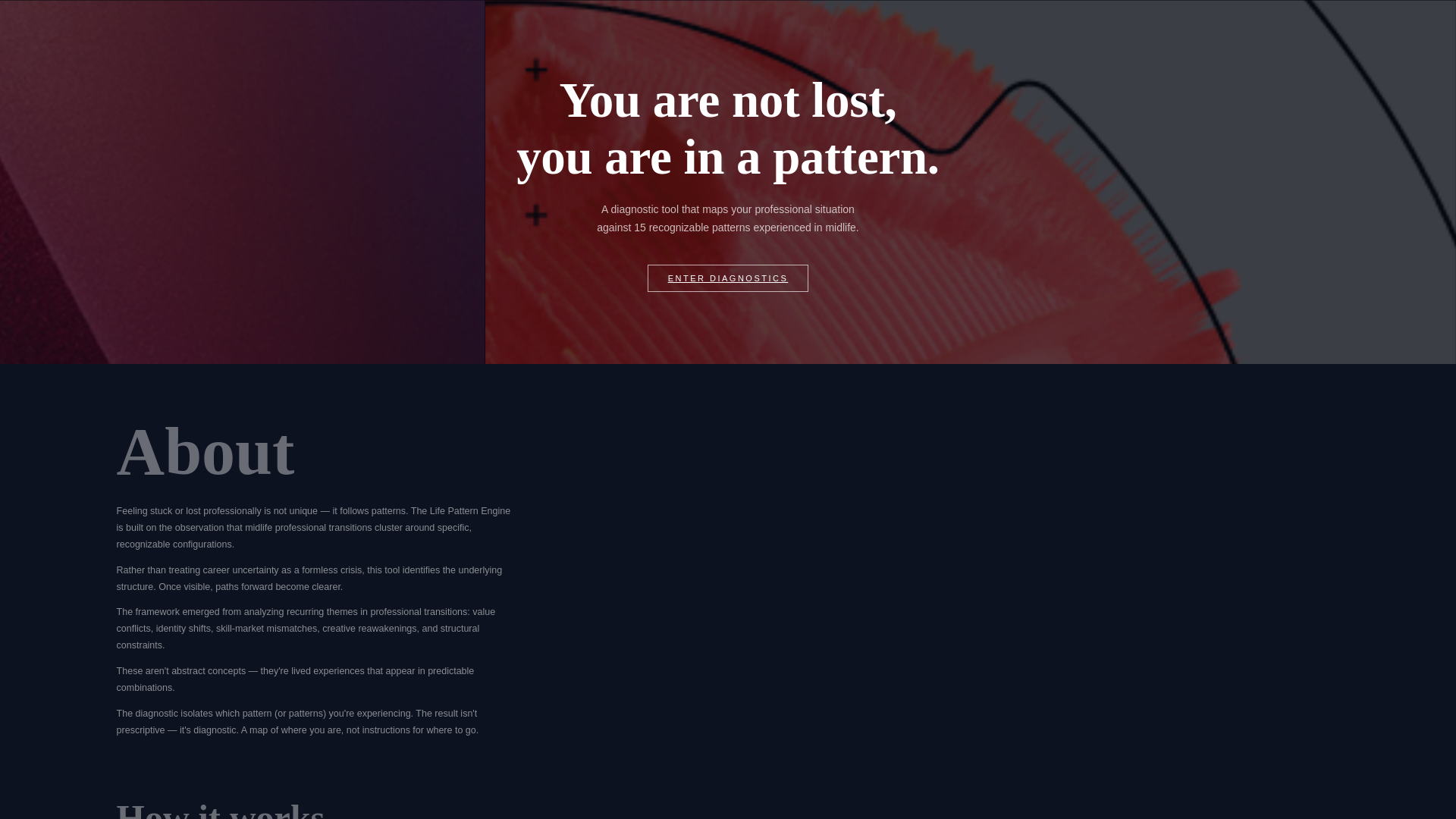 website screenshot of https://life-pattern-engine.xyz