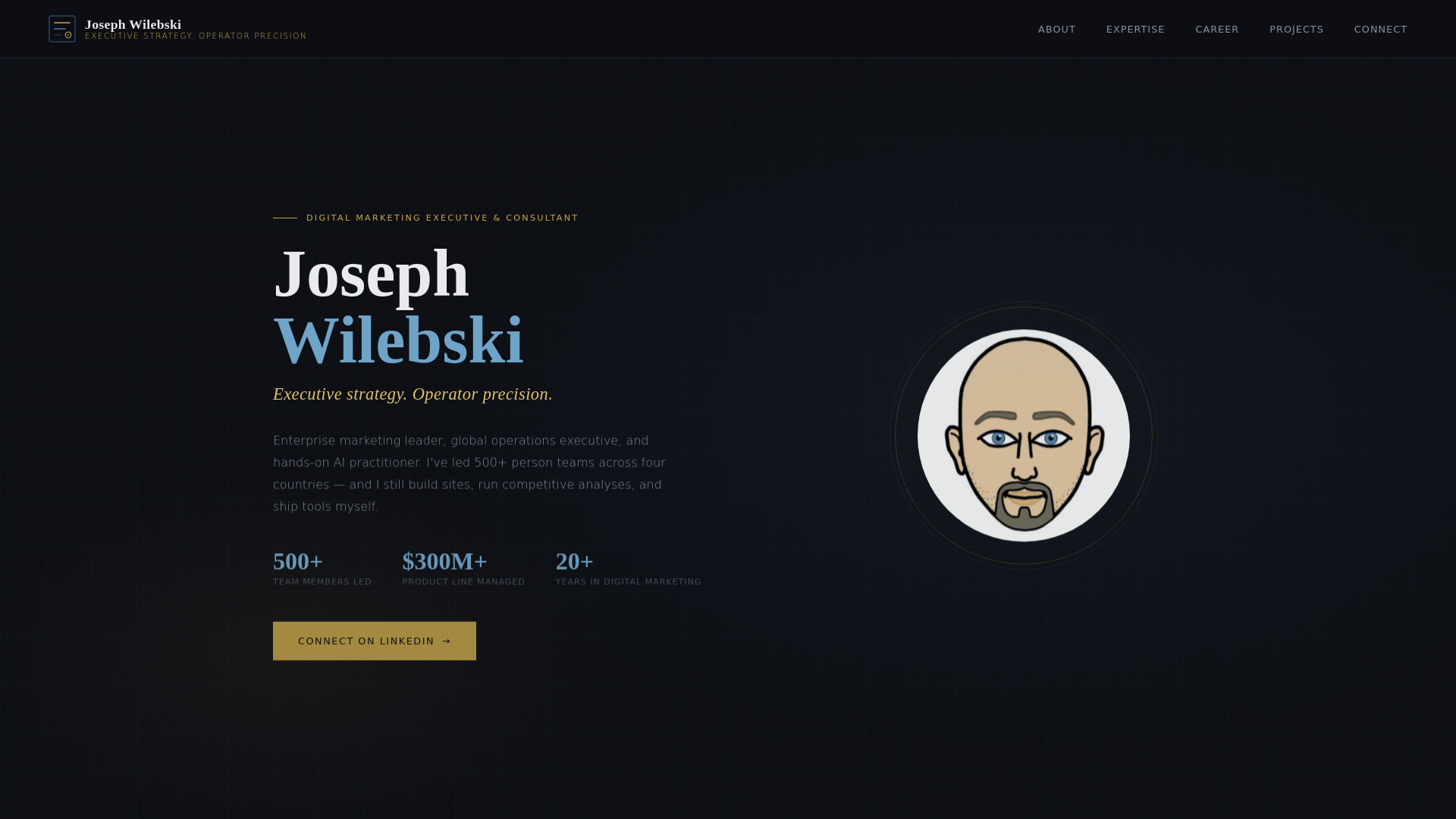 website screenshot of https://josephwilebski-com.pages.dev/