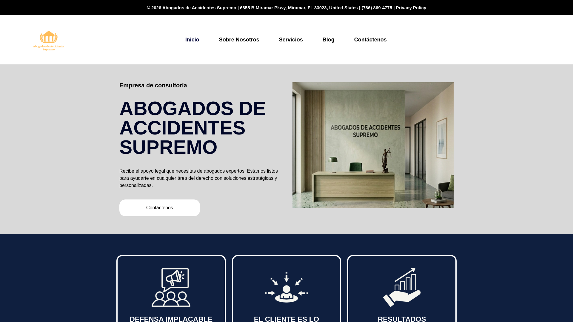 website screenshot of https://abogadosaccidentessupremo.xyz