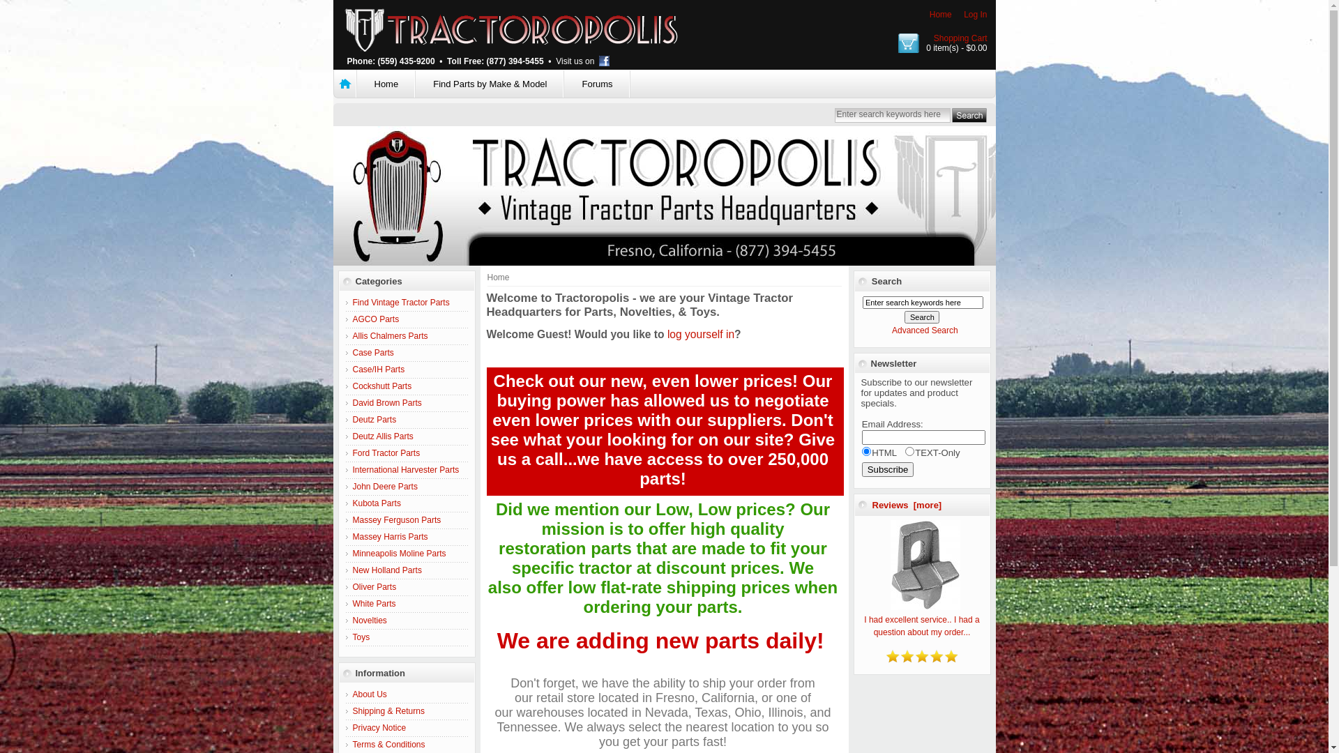website screenshot of https://www.tractoropolis.com/