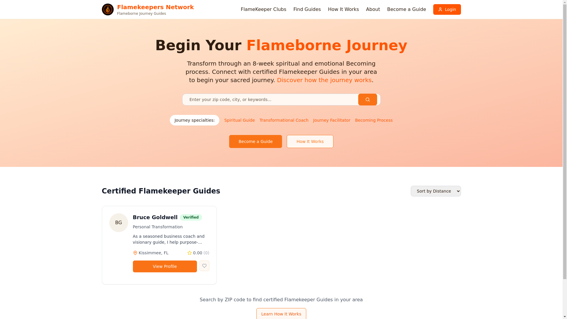 website screenshot of https://flamekeeper.club/