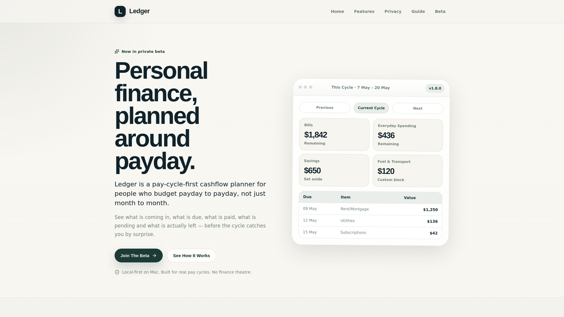 website screenshot of https://ledger-site.pages.dev/