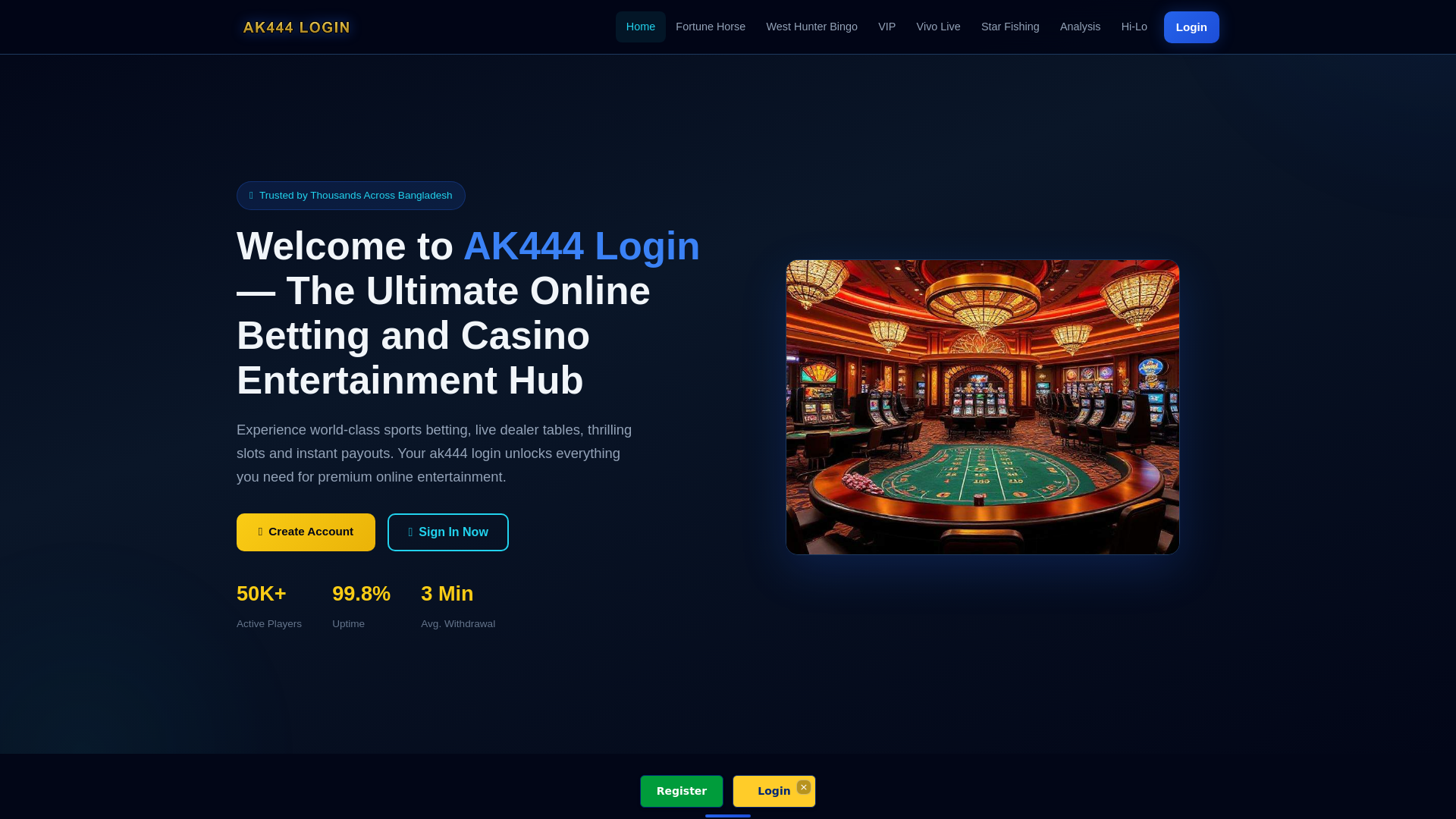 website screenshot of https://ak444-login.net/