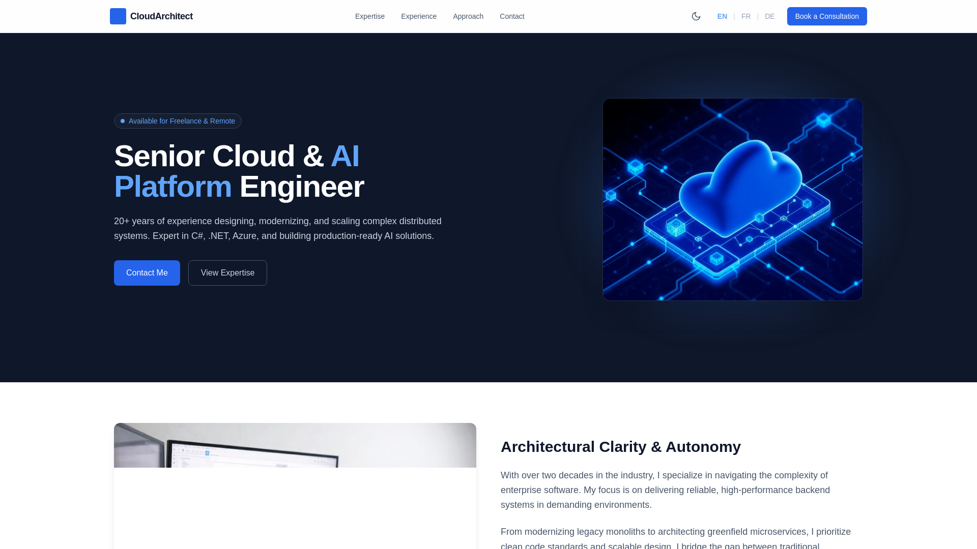 website screenshot of https://sahmed-consulting.com/