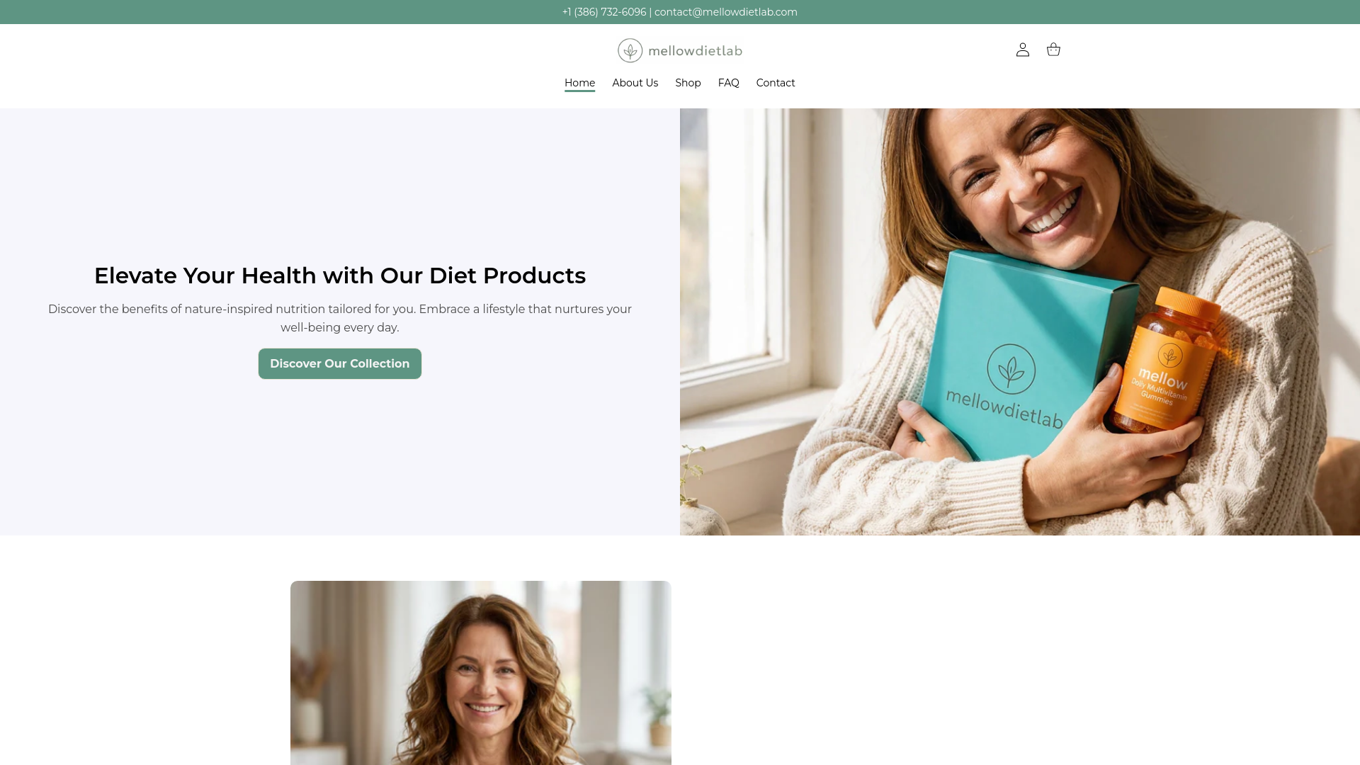 website screenshot of https://mellowdietlab.com/