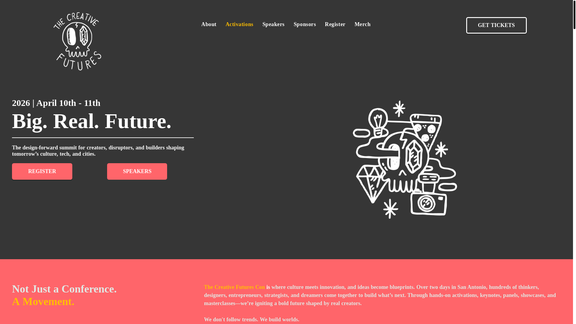 website screenshot of https://thecreativefutures.com/