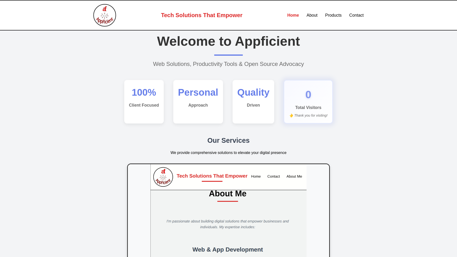 website screenshot of https://appficient-static.pages.dev/