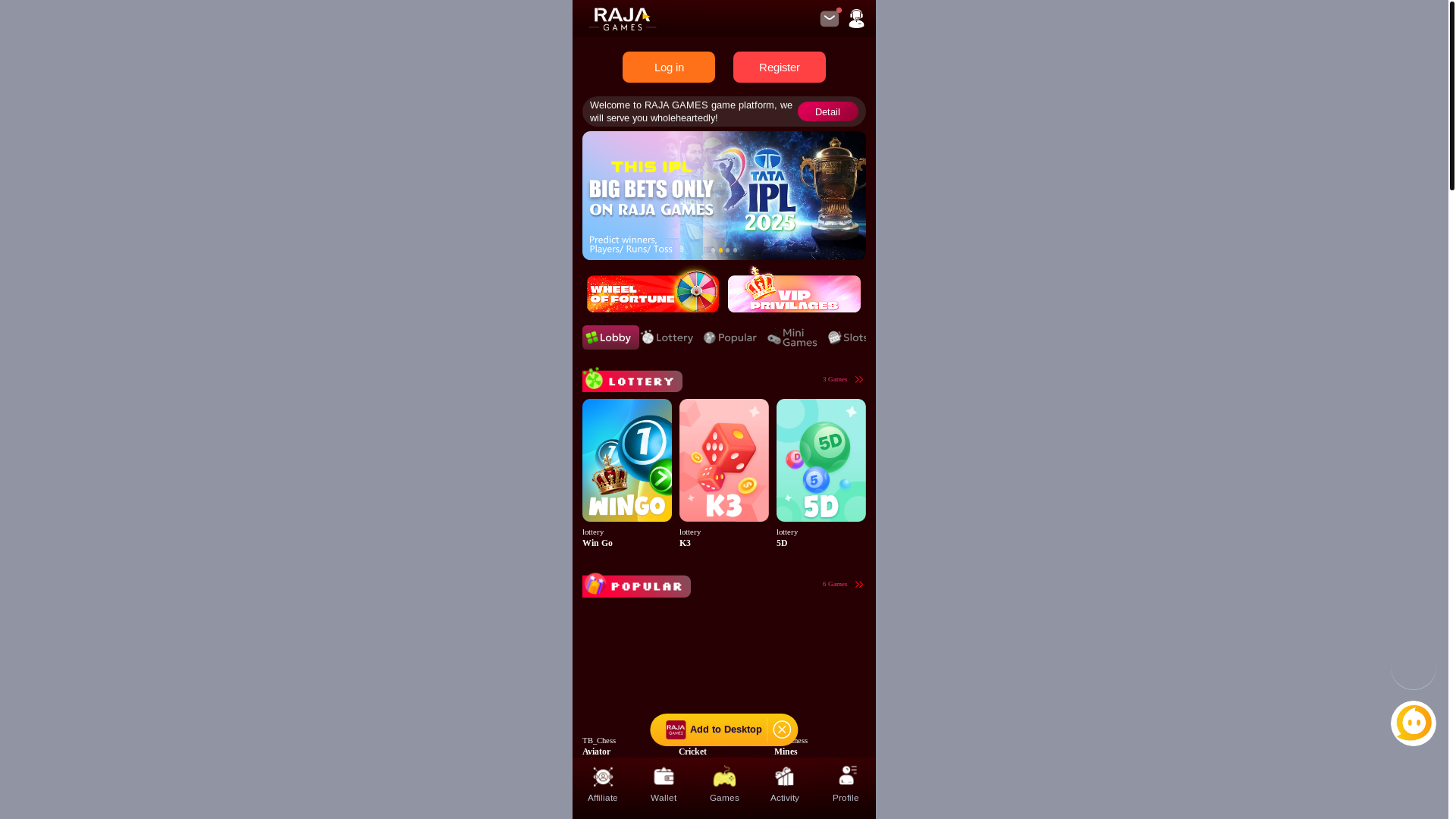 website screenshot of https://raja-game.buzz/