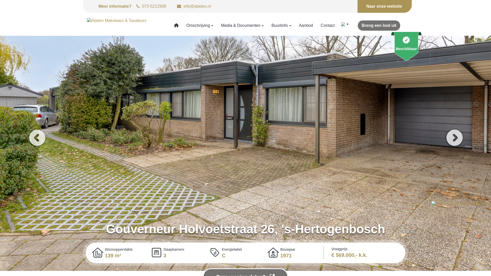 website screenshot of https://gouverneurholvoetstraat26.nl
