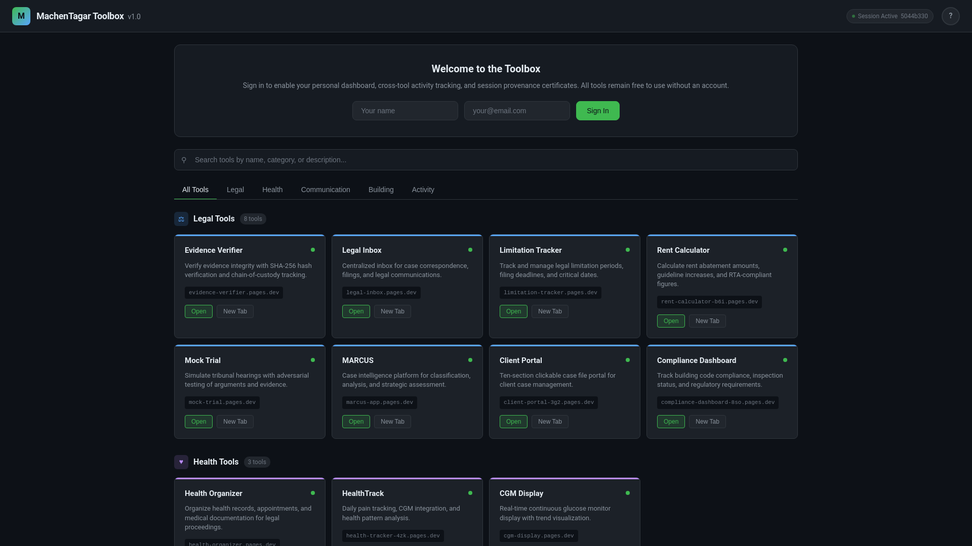website screenshot of https://machentagar-toolbox.pages.dev/