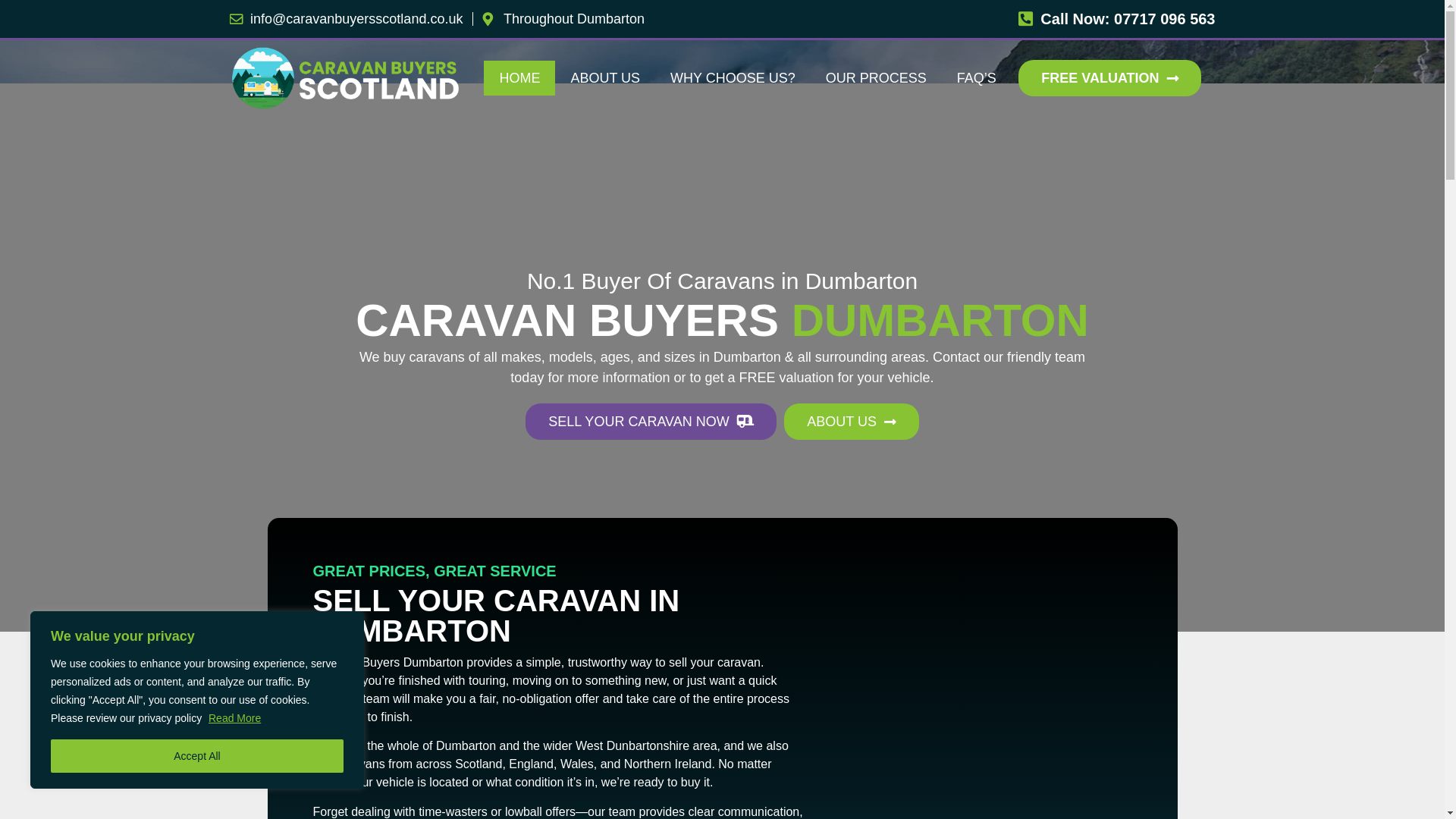 website screenshot of https://caravanbuyersdumbarton.co.uk/