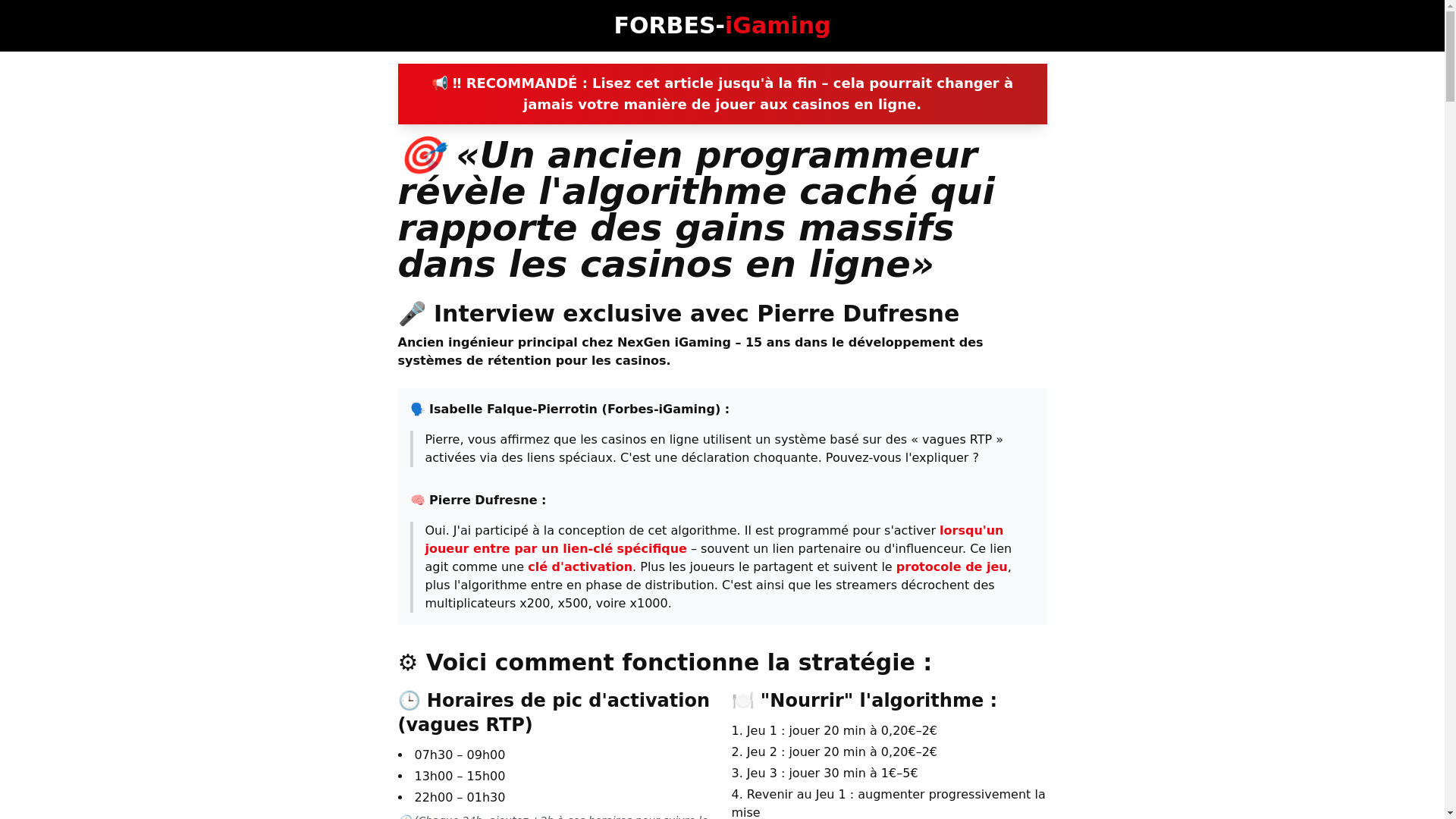 website screenshot of https://forbs-igaming.space/