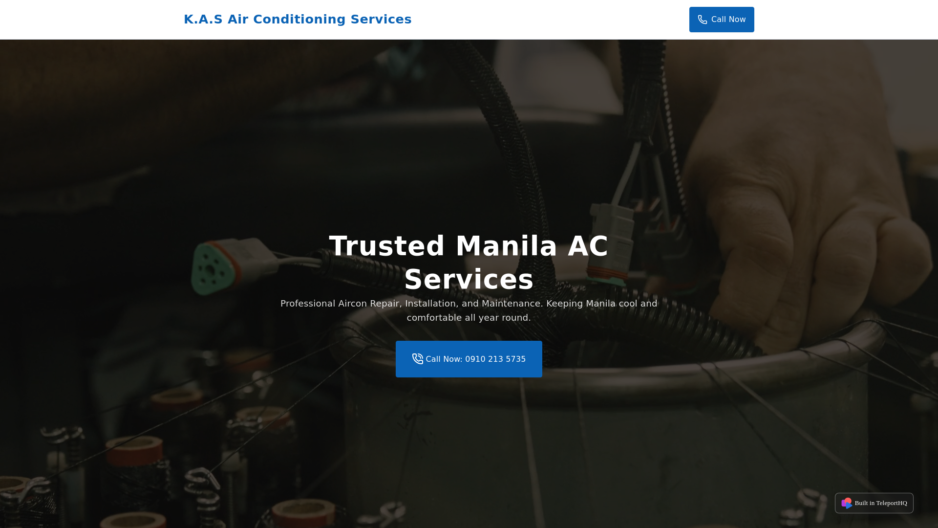 website screenshot of https://airconrepairmanila.pages.dev/
