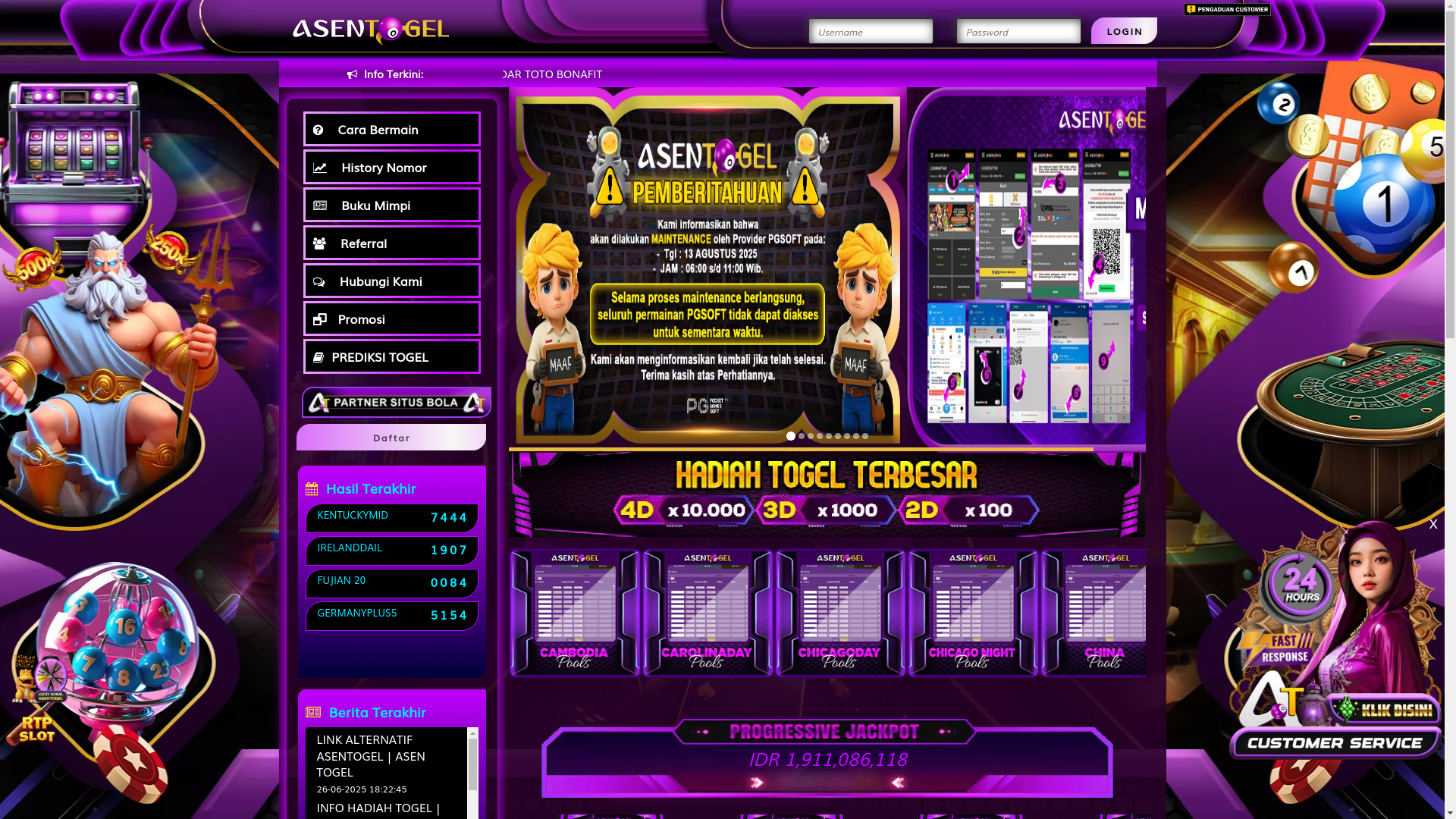 website screenshot of https://jaminasentogel.land/