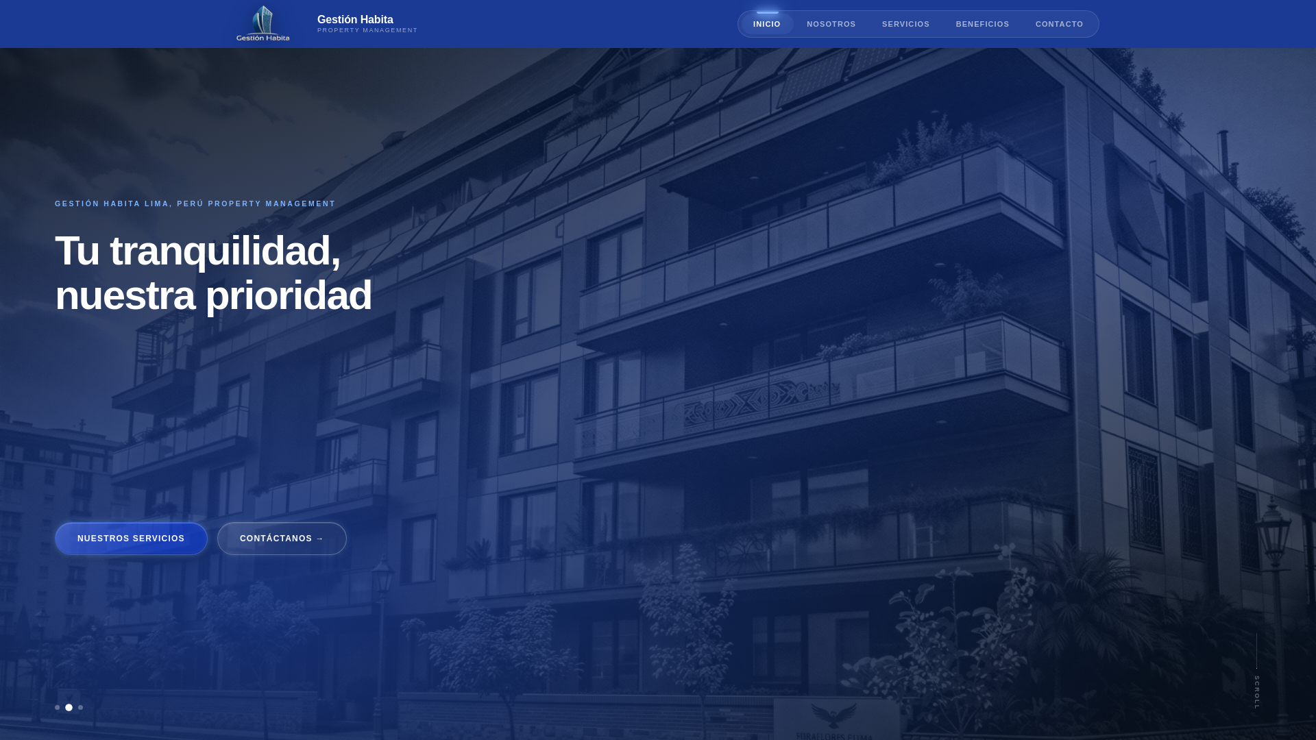 website screenshot of https://gestionhabita.com.pe