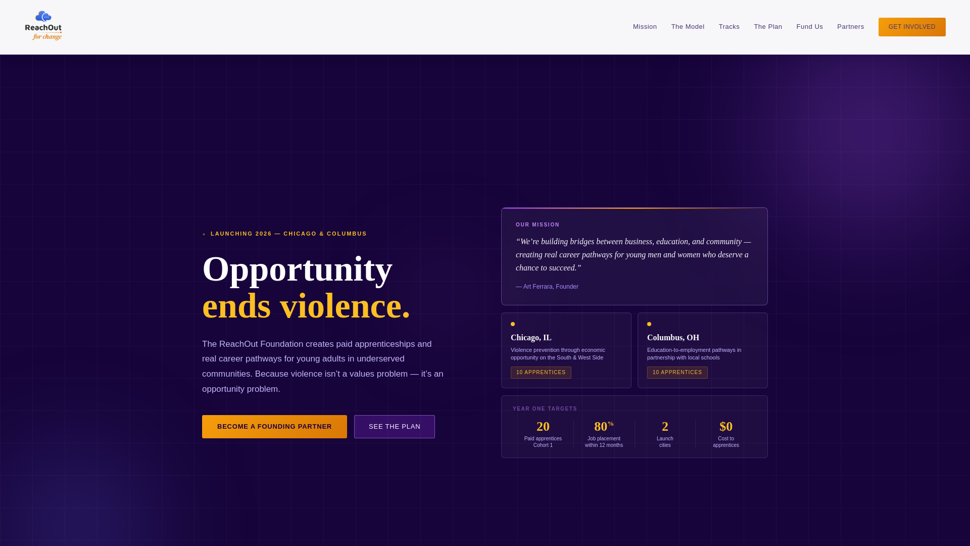 website screenshot of https://reachoutforchange.org/