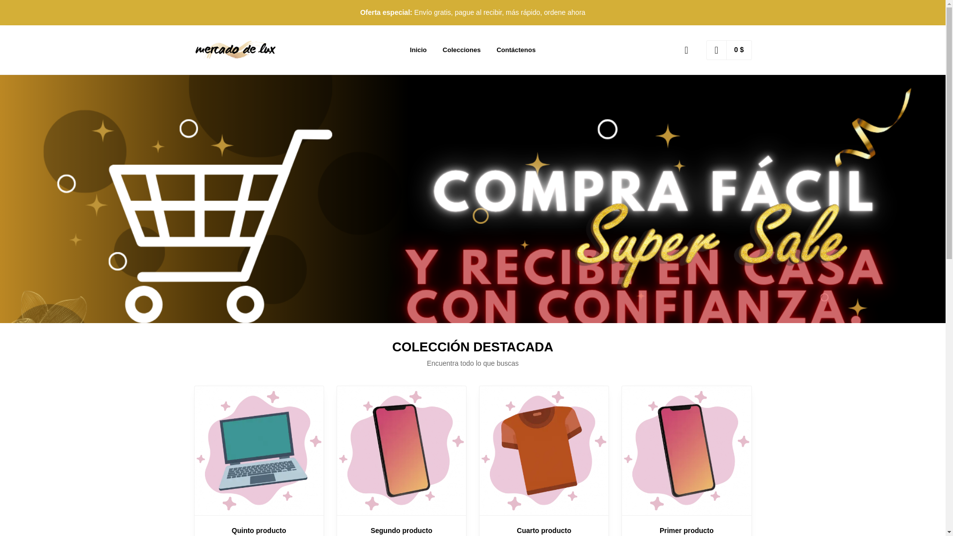 website screenshot of https://mercadoluxe.store/