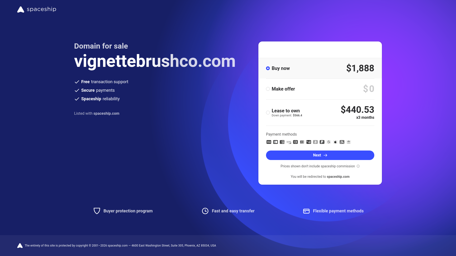 website screenshot of https://vignettebrushco.com/