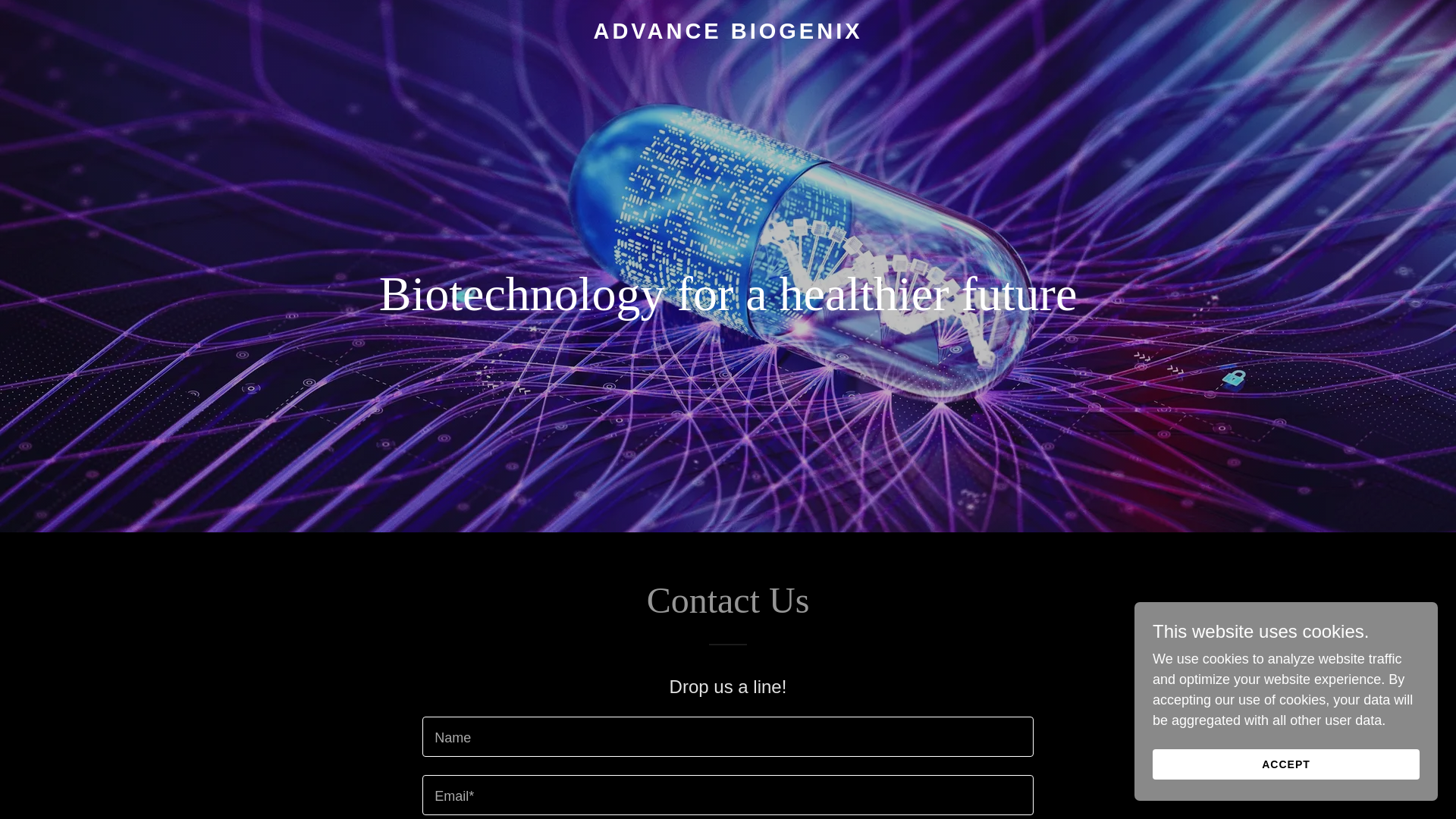 website screenshot of https://advancebiogenix.ca/