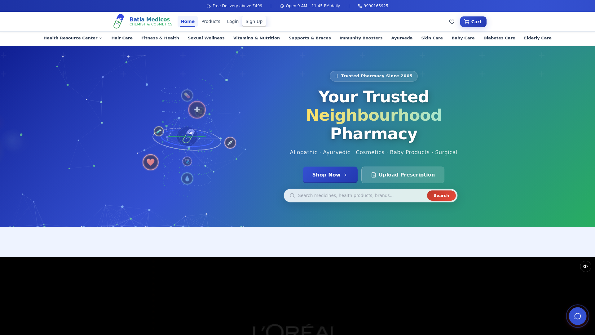 website screenshot of https://batlamedicos.shop/