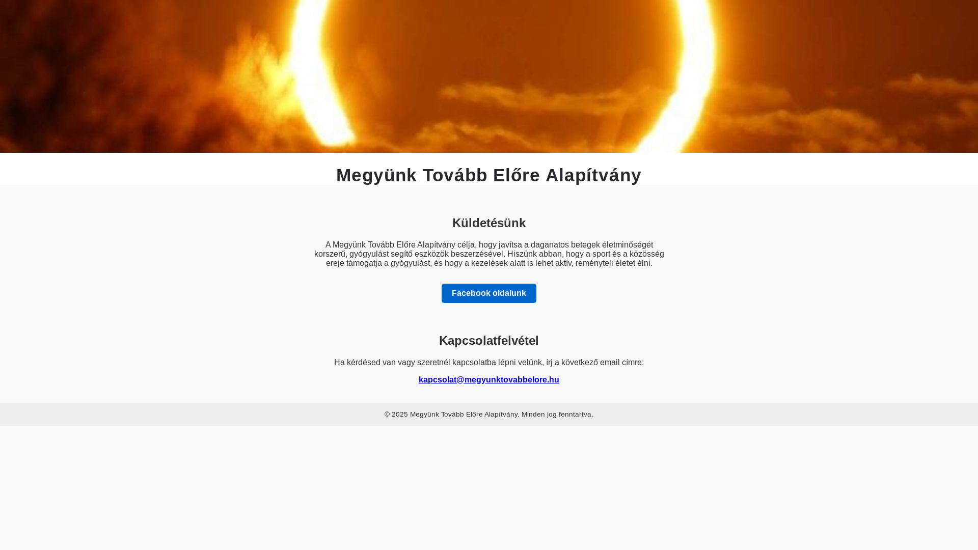 website screenshot of https://megyunktovabbelore.hu/