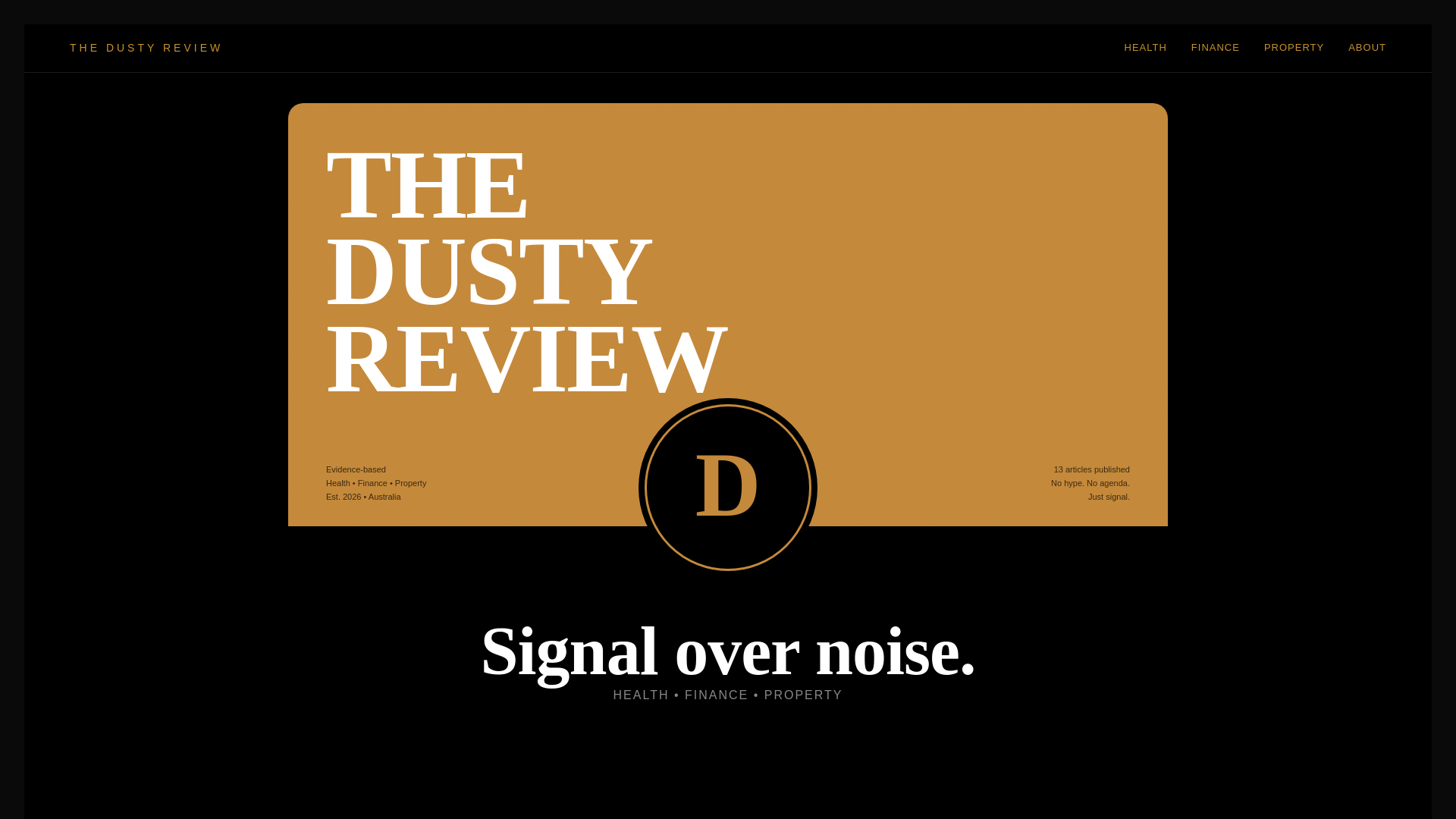 website screenshot of https://thedustyreview.com/