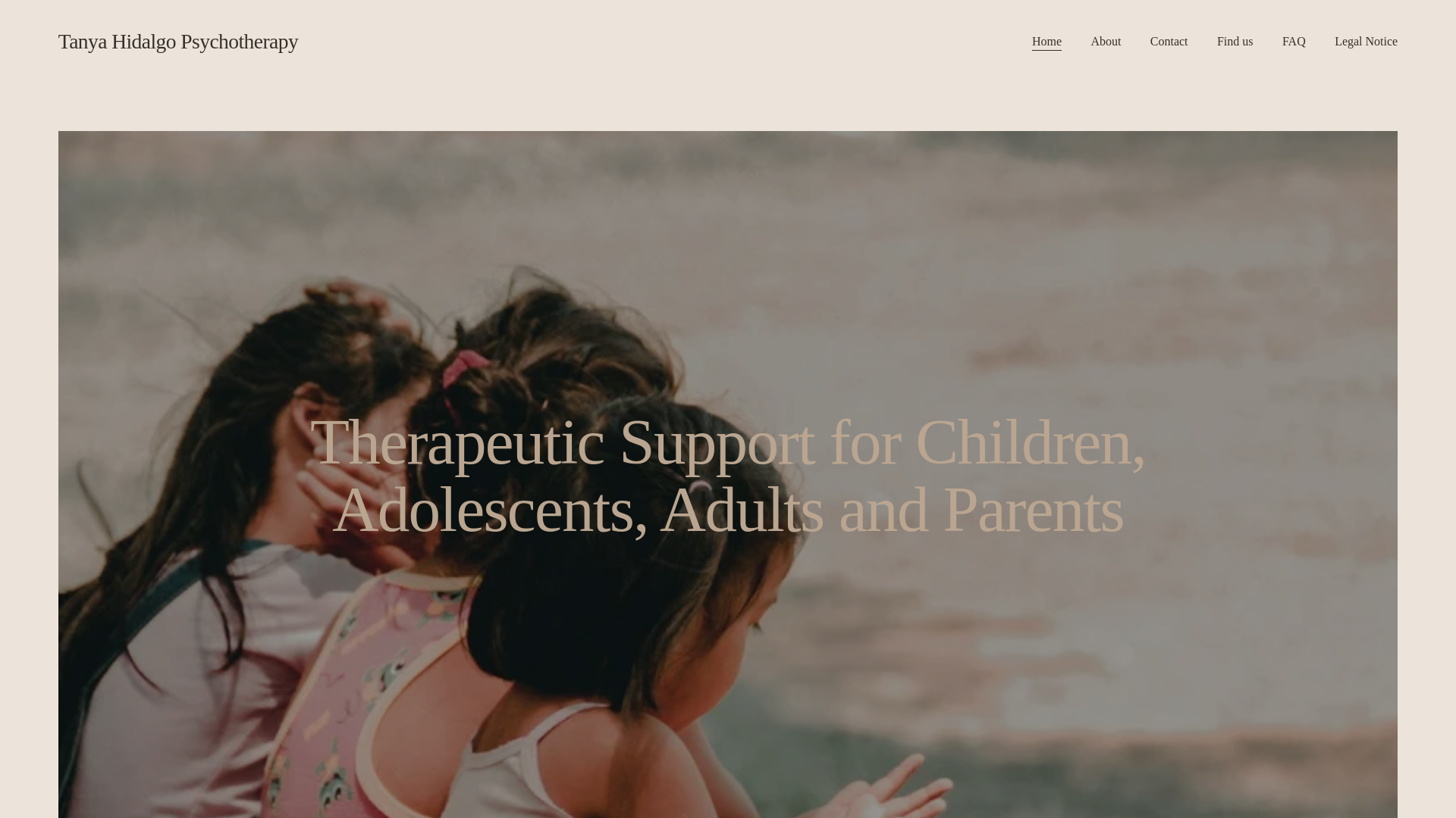 website screenshot of https://tanyahidalgopsychotherapy.com/