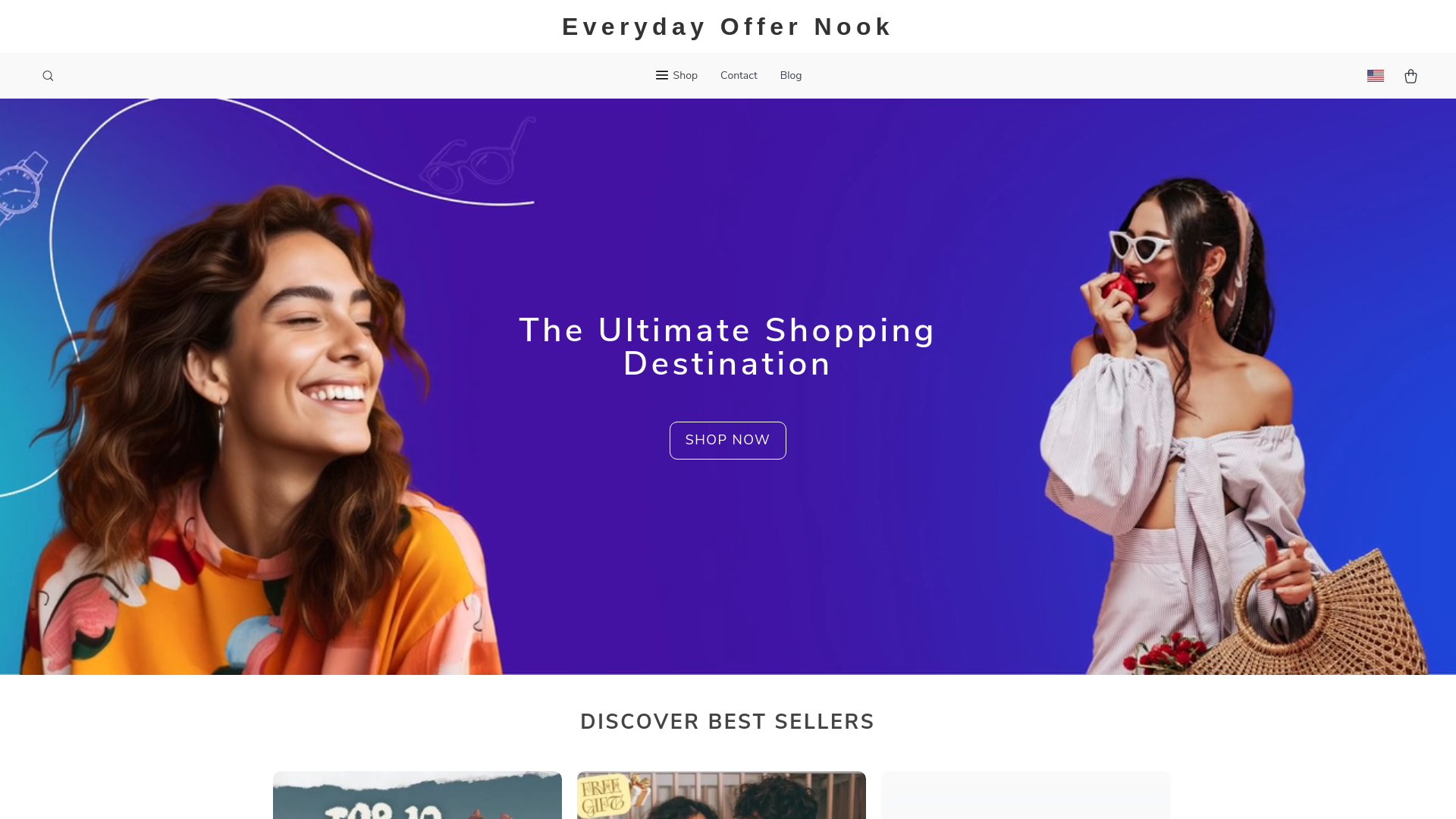 website screenshot of https://everydayoffernook.shop/