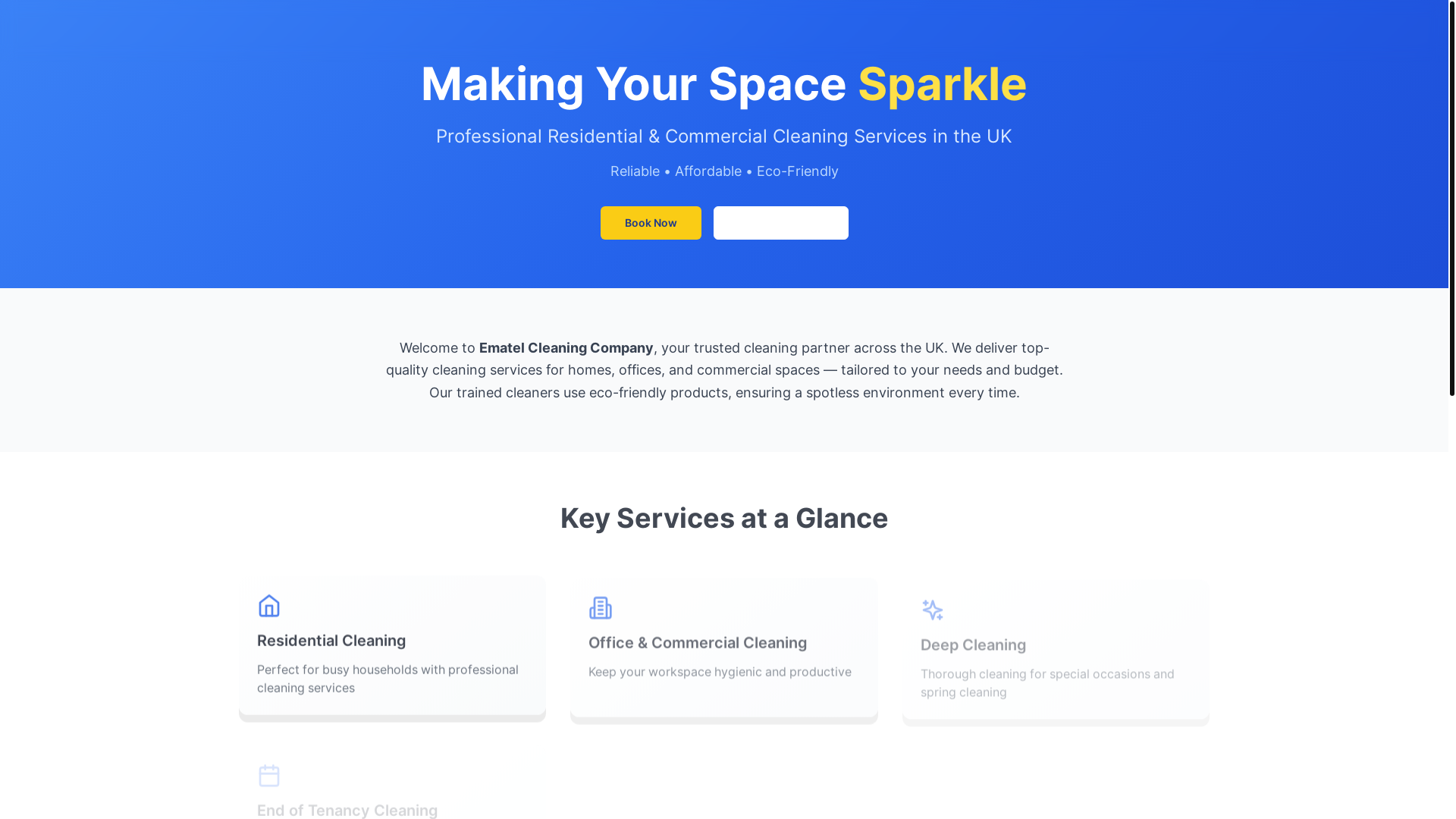 website screenshot of https://ematel.co.uk/