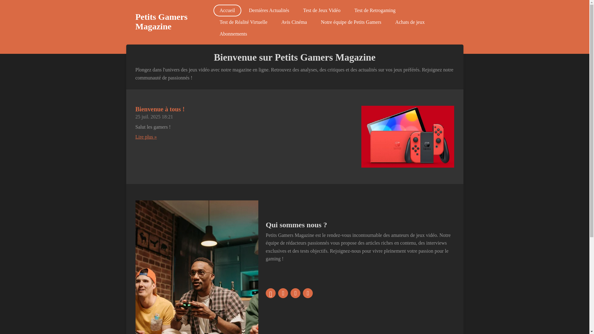 website screenshot of https://petitsgamersmagazine.fr/