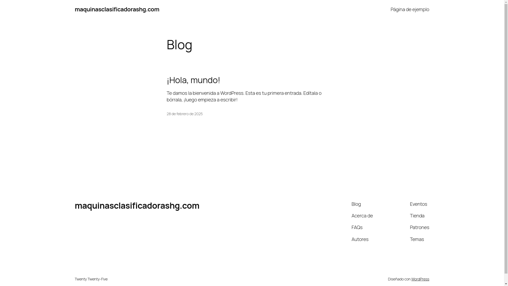 website screenshot of https://maquinasclasificadorashg.com/