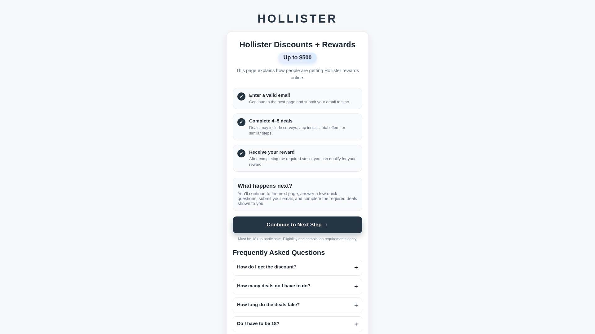 website screenshot of https://hollicreds.com/