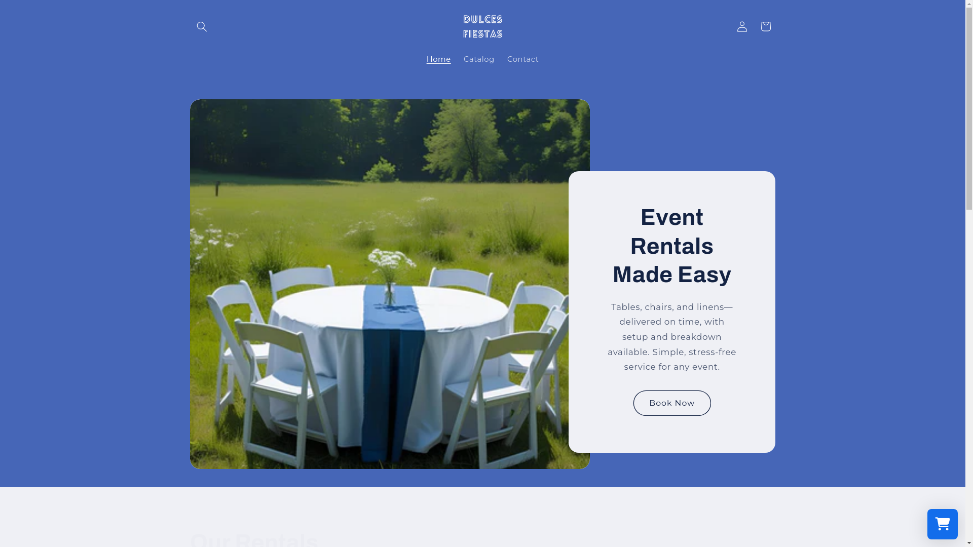 website screenshot of https://dulcesfiestasrentals.com/