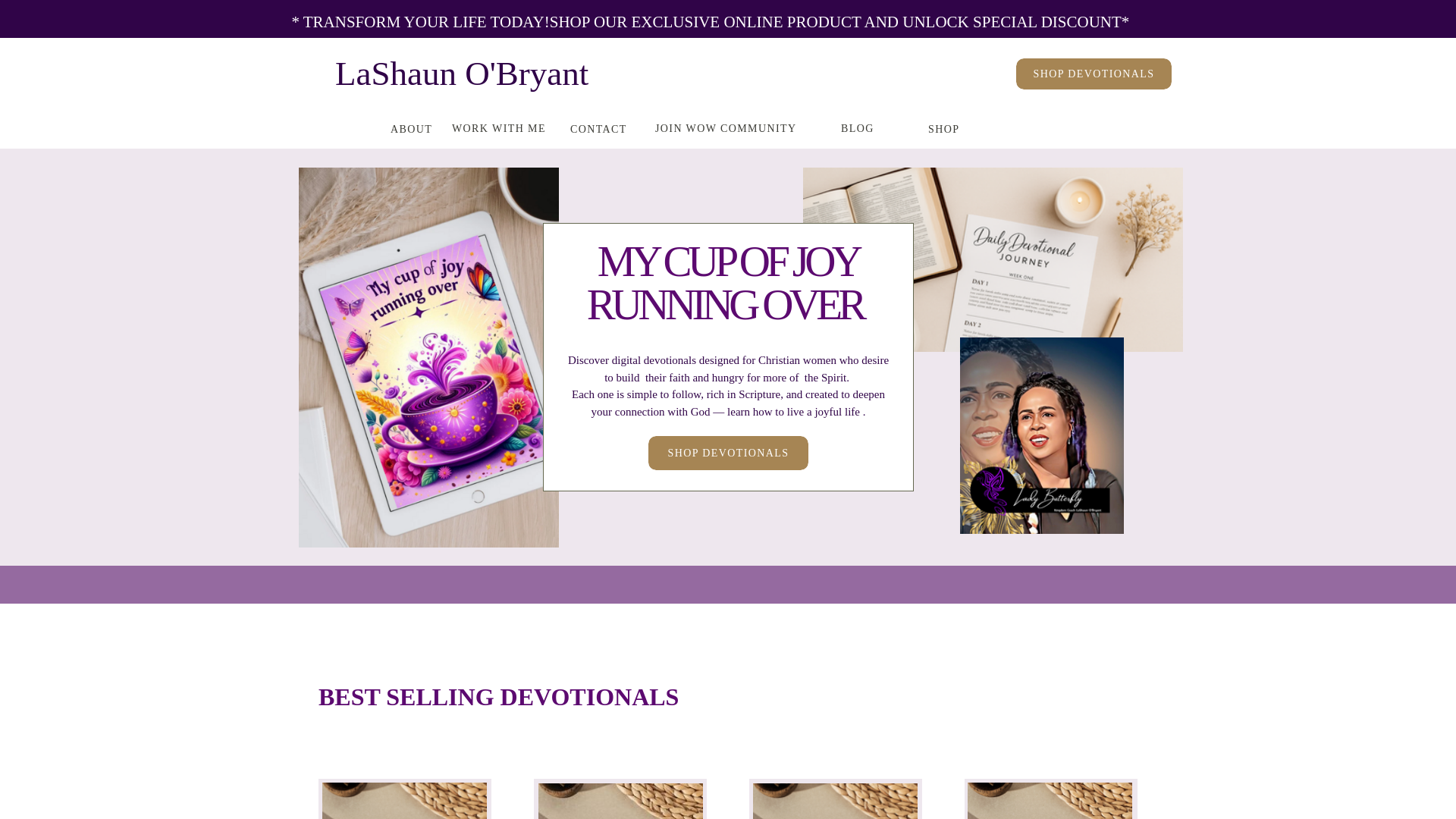 website screenshot of https://lashaunobryant.com/