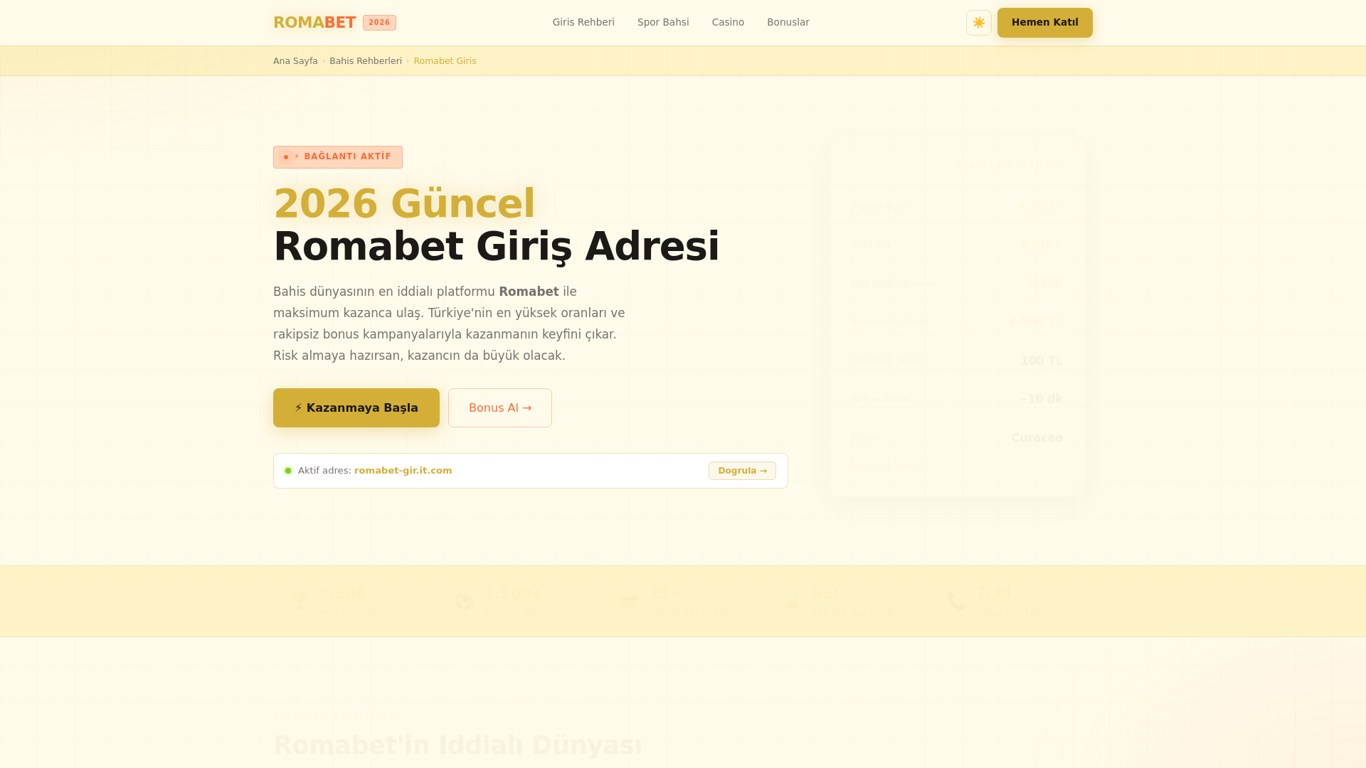 website screenshot of https://romabet-gir.it.com/