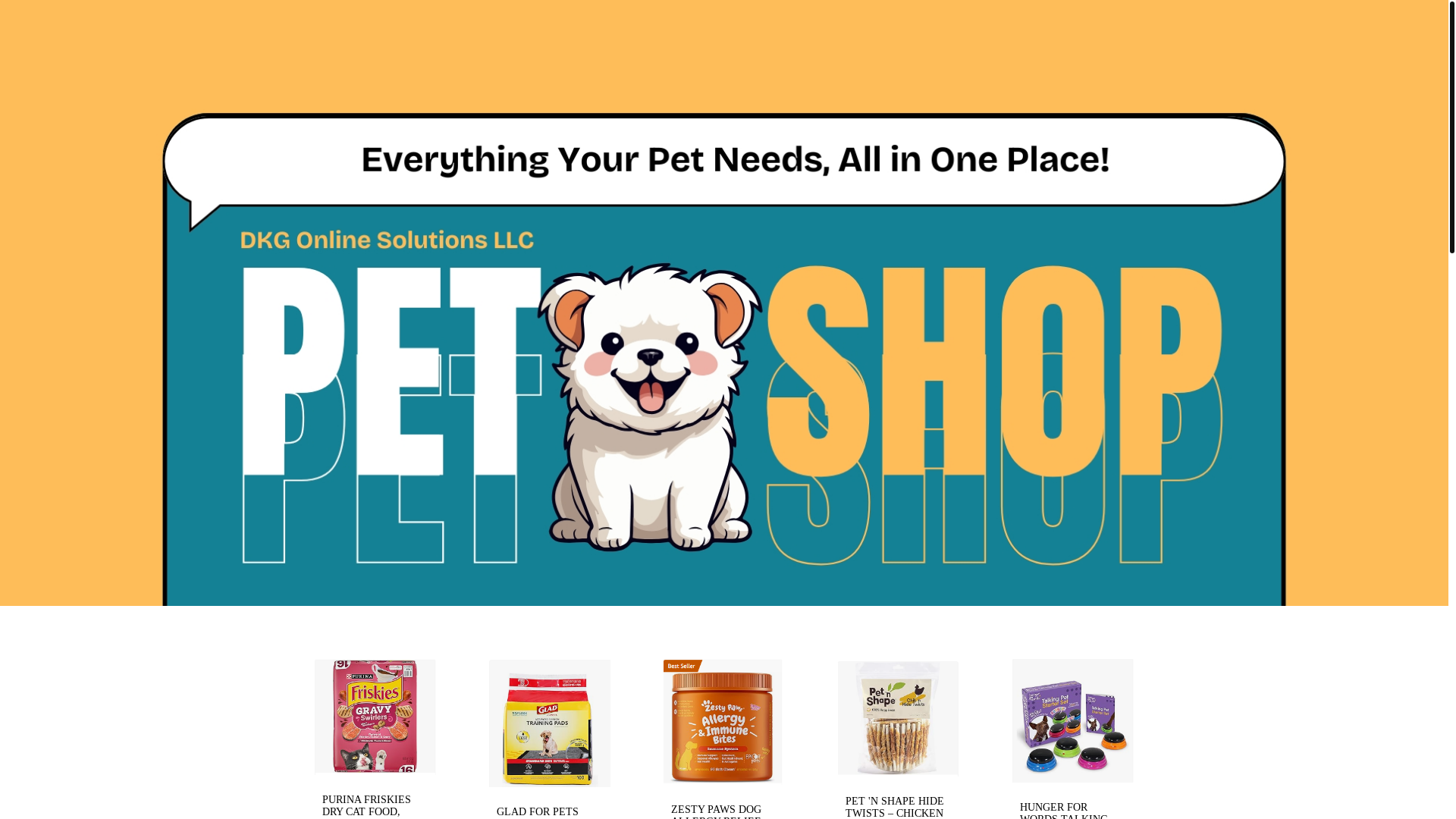 website screenshot of https://dkgonlinesolutionsllcpetstore.com/