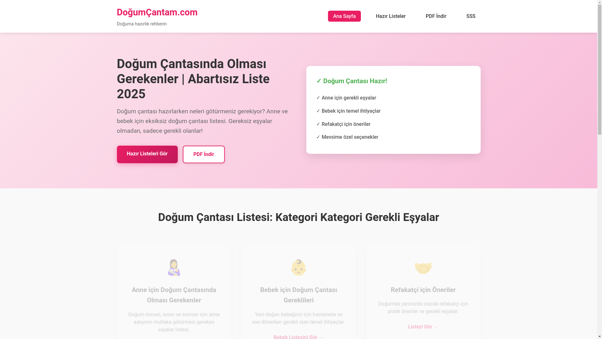 website screenshot of https://dogumcantam.pages.dev/
