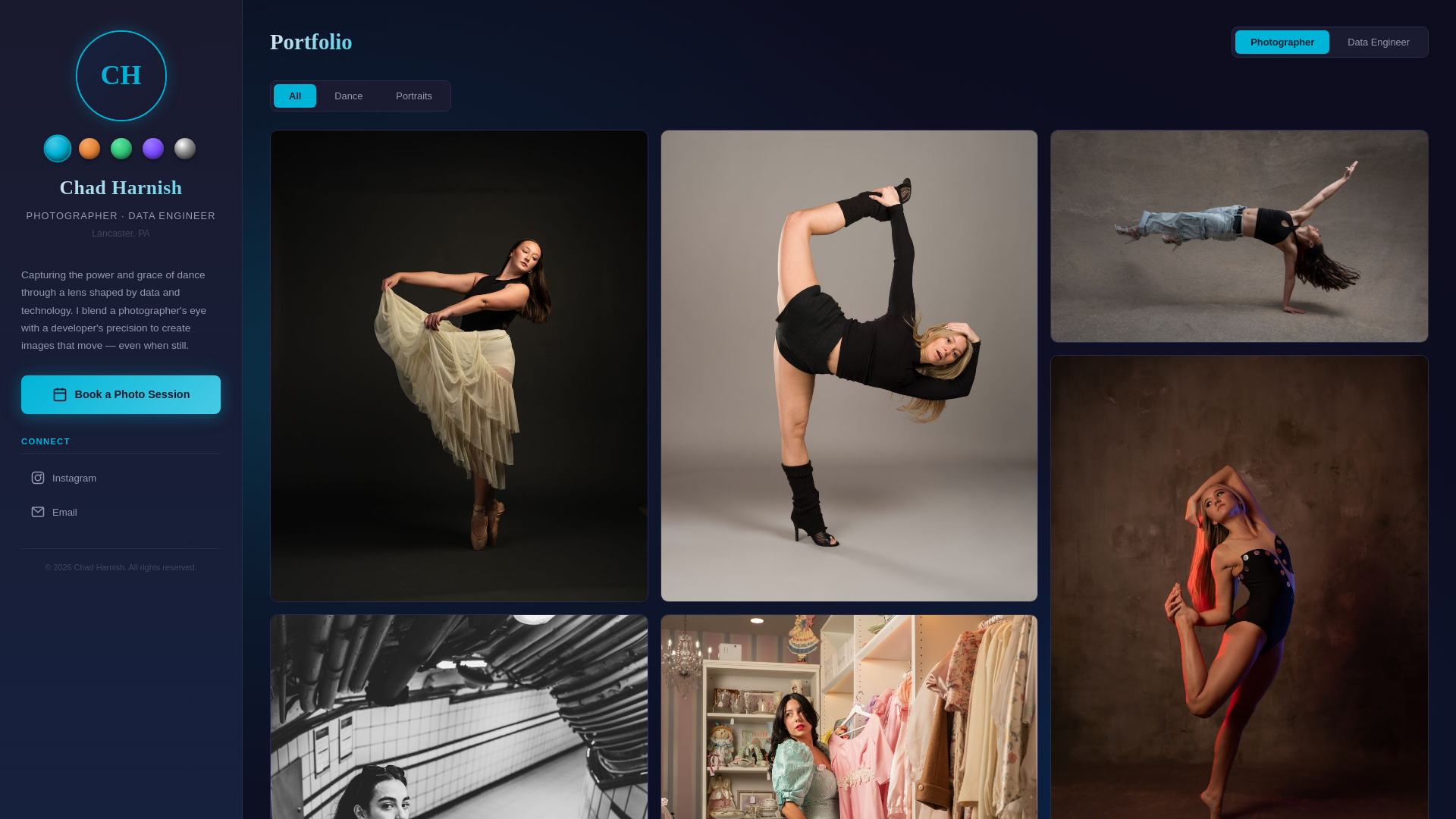 website screenshot of https://chadharnish.com/